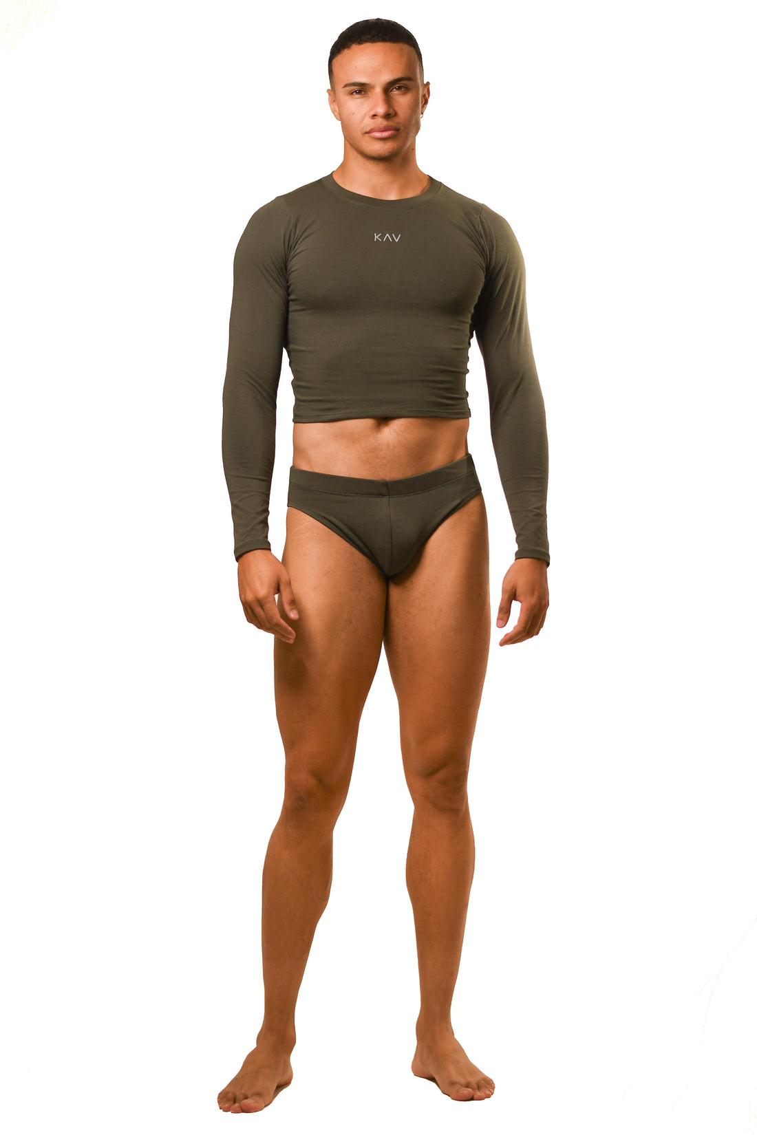 Dark Green Long Sleeve Magnet Brief Set
