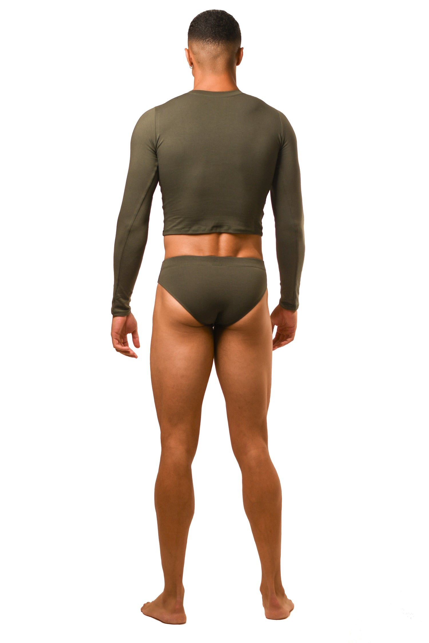 Dark Green Long Sleeve Magnet Brief Set