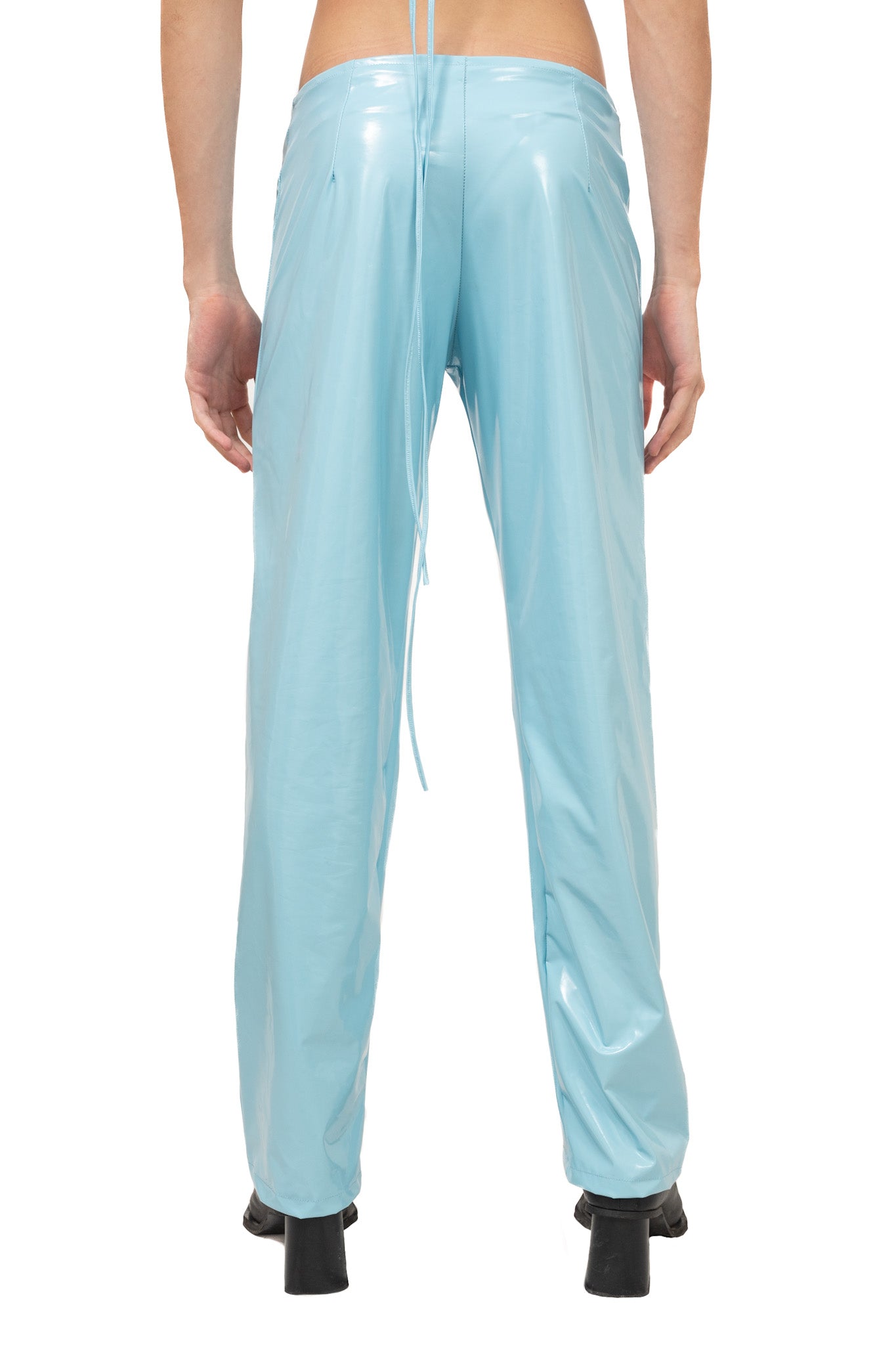 Baby blue latex store pants