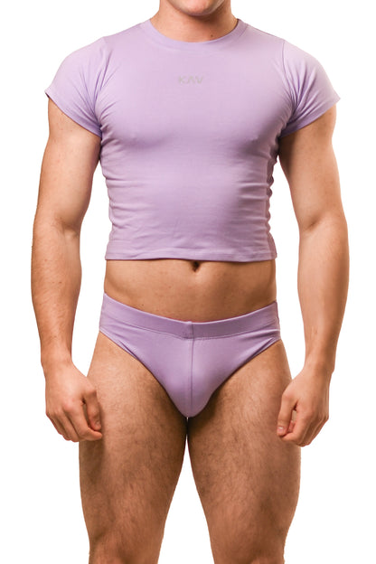 Lilac Magnet Baby Tee Brief Set