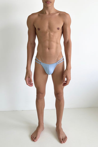 Baby Blue Men Double String G-String Thong