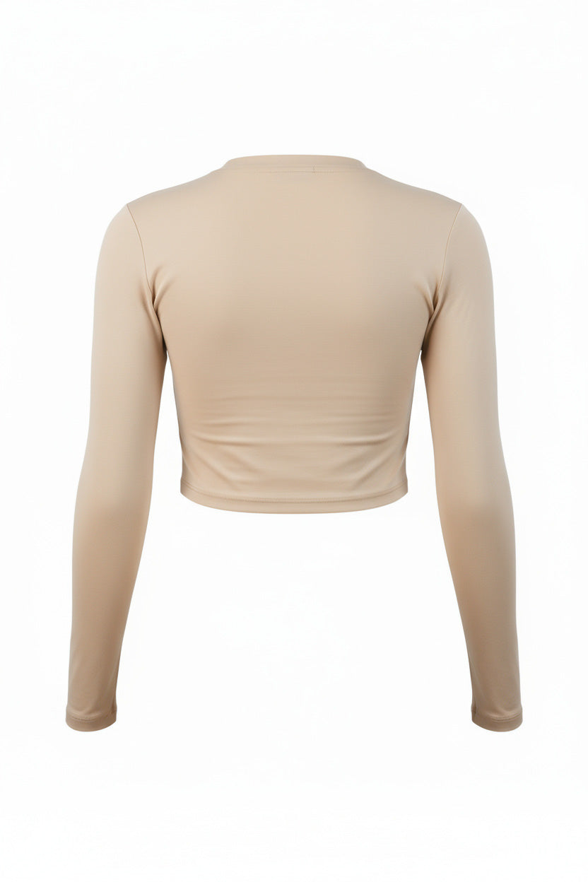 Beige Long Sleeve Magnet Top