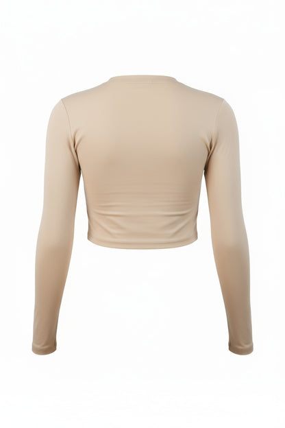 Beige Long Sleeve Magnet Top