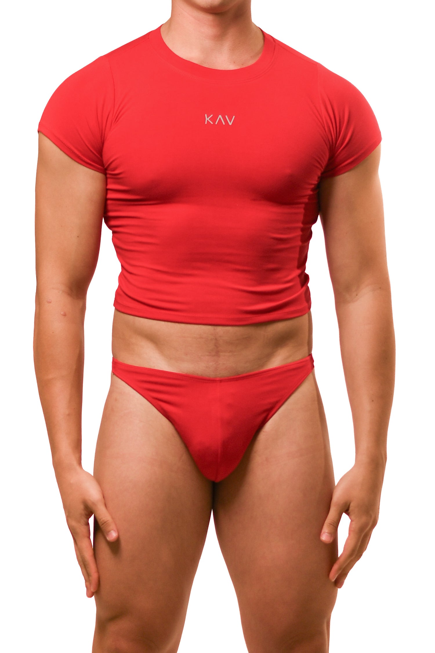 Red Baby Tee Thong Set