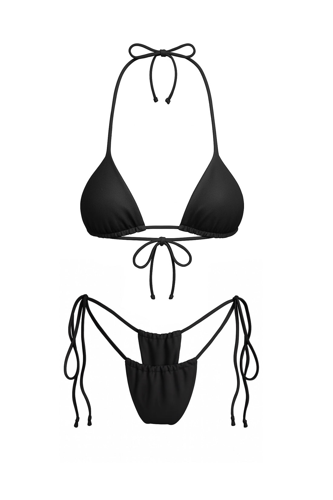 Black Triangle Adjustable Tie-Side Two Piece Bikini