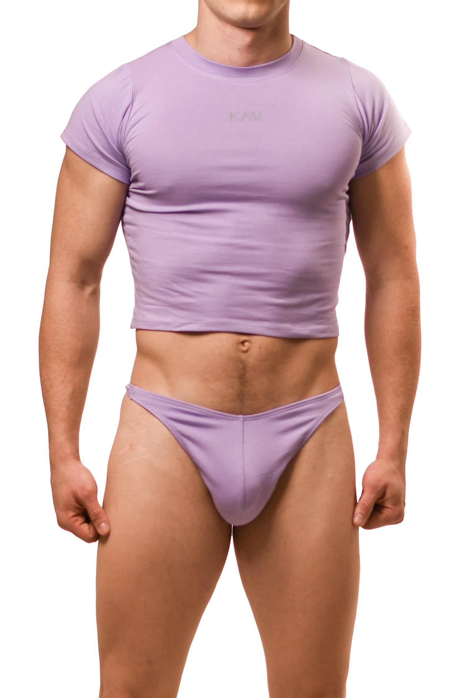 Lilac Baby Tee Thong Set