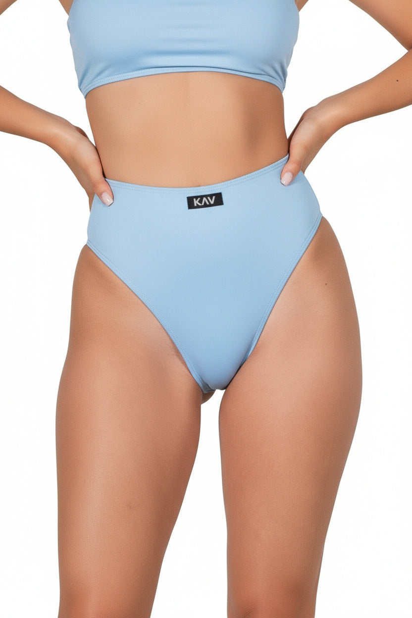 Baby Blue Swim Minimal High Waist Bottom