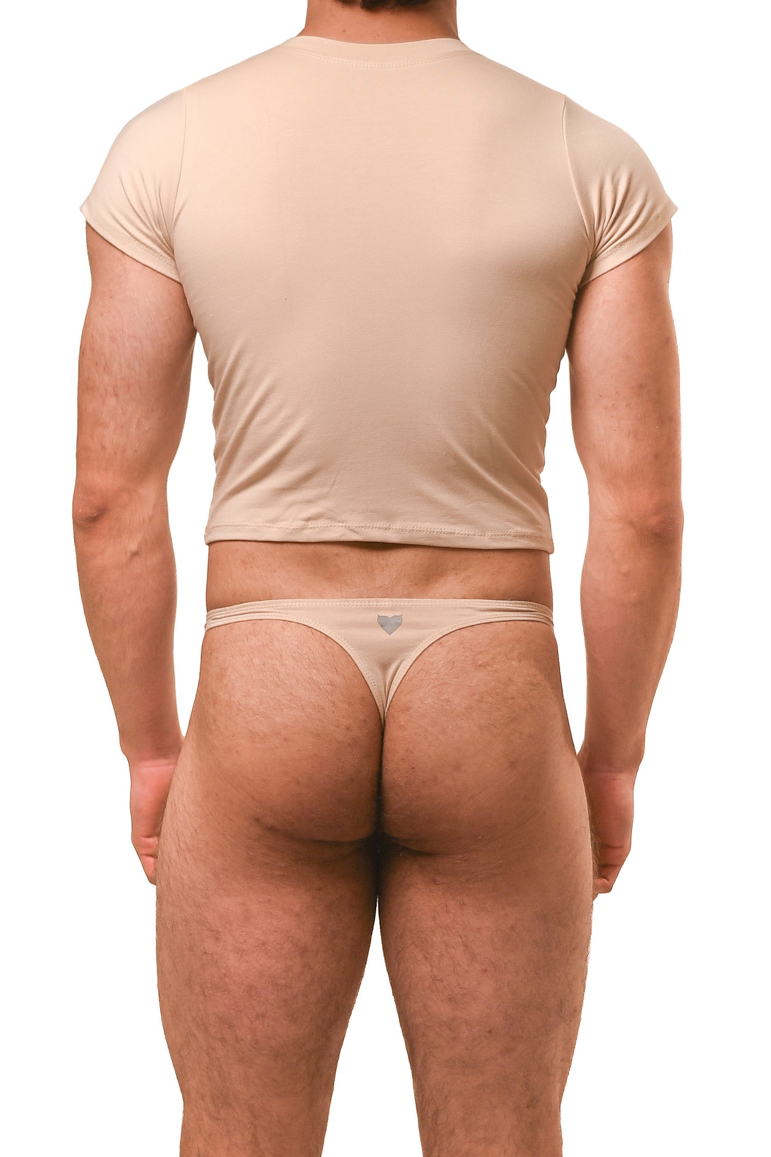 Beige Magnet Baby Tee Thong Set