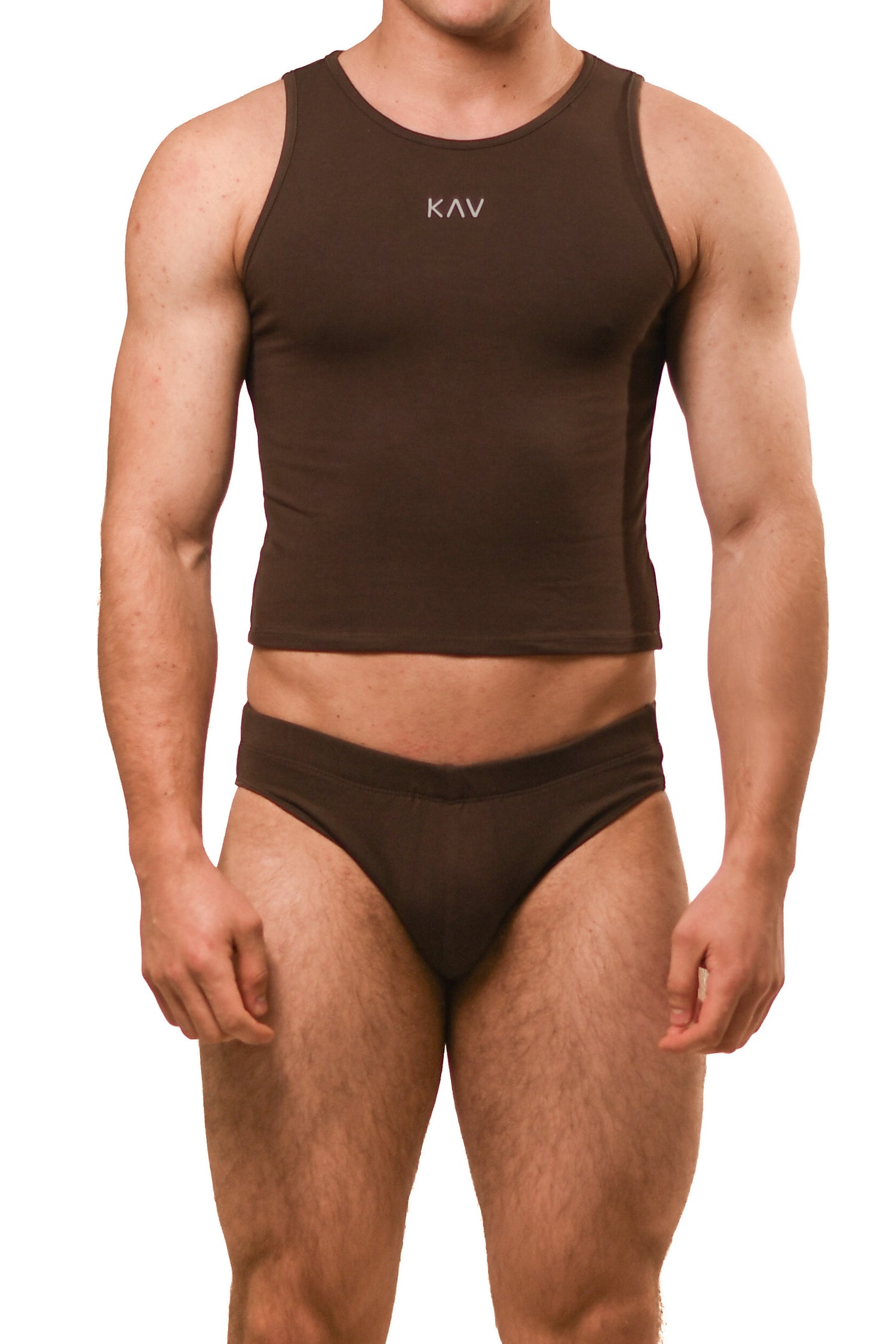 Hot Brown Magnet Brief Set