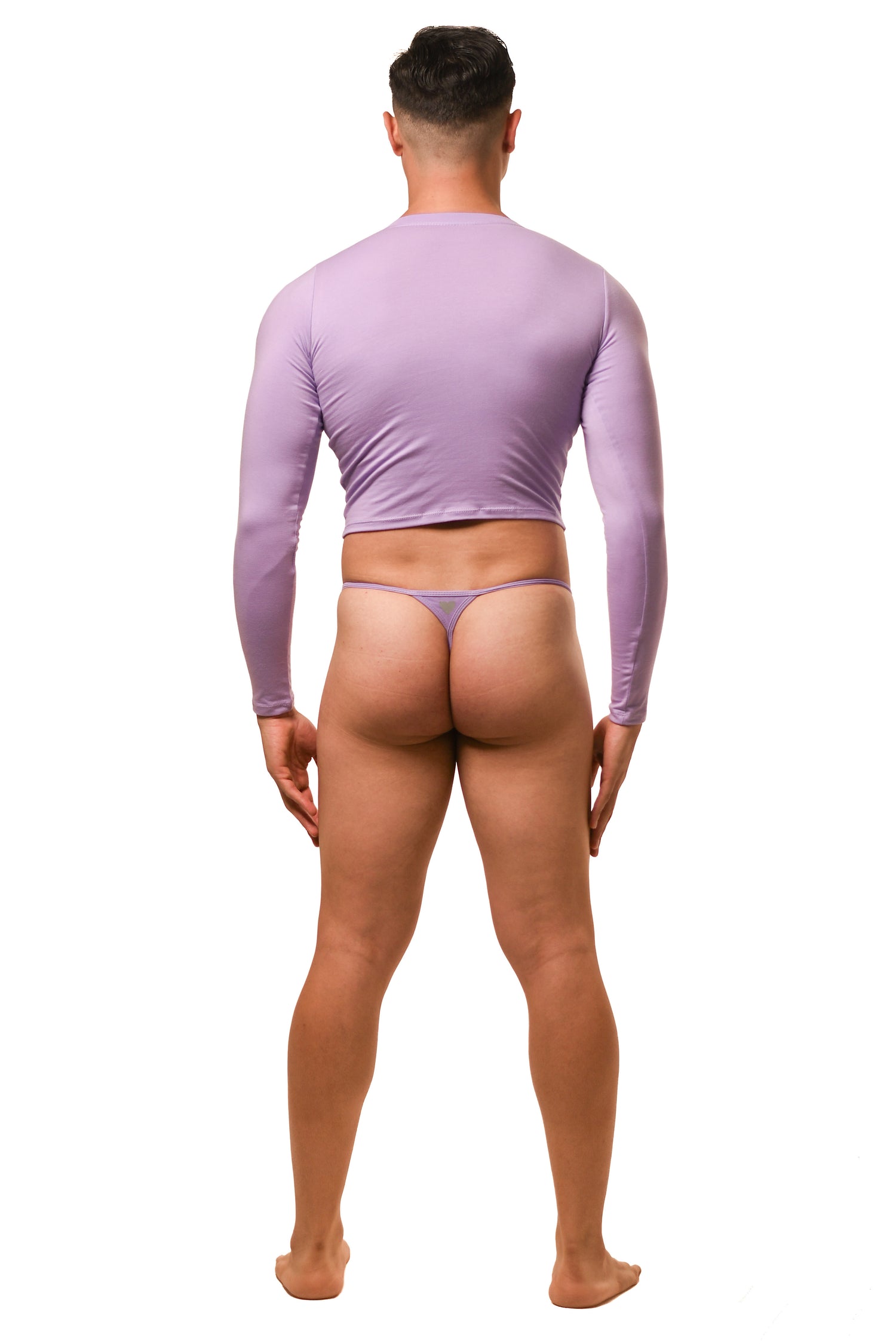 Lilac Long Sleeve Magnet G-String Set