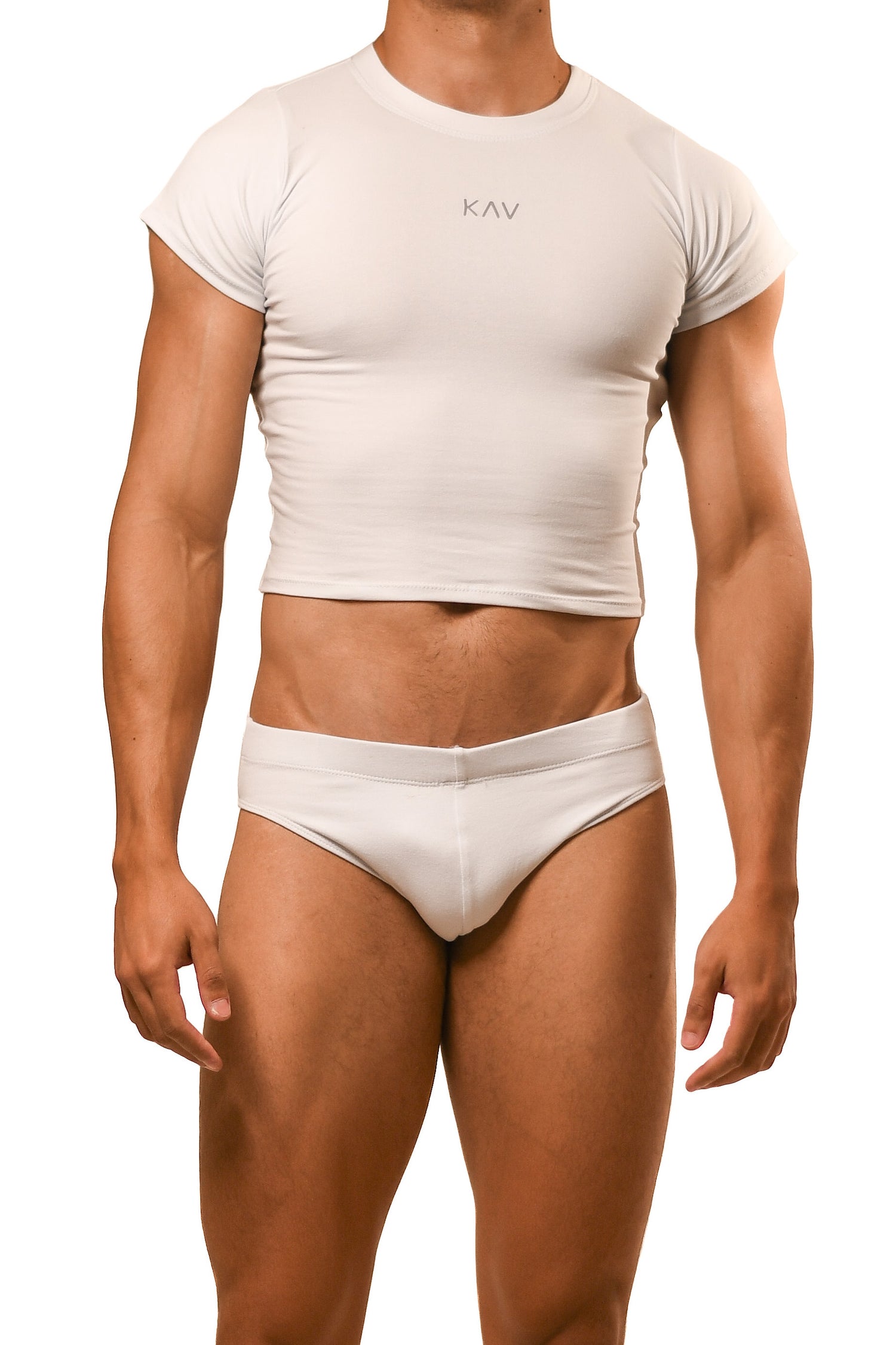 White Magnet Baby Tee Brief Set