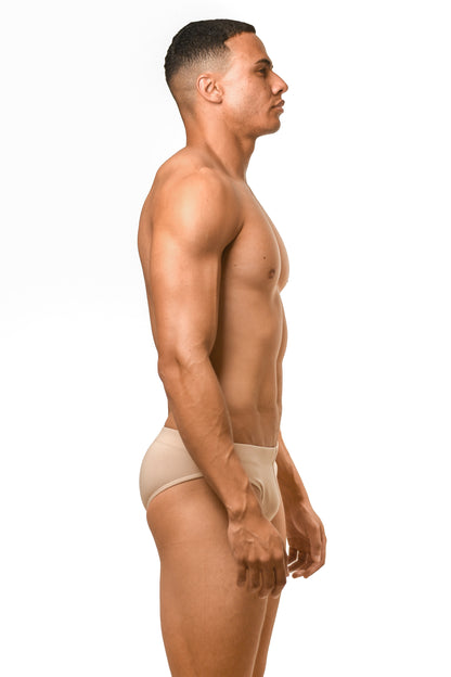 Beige Cotton Jersey Brief