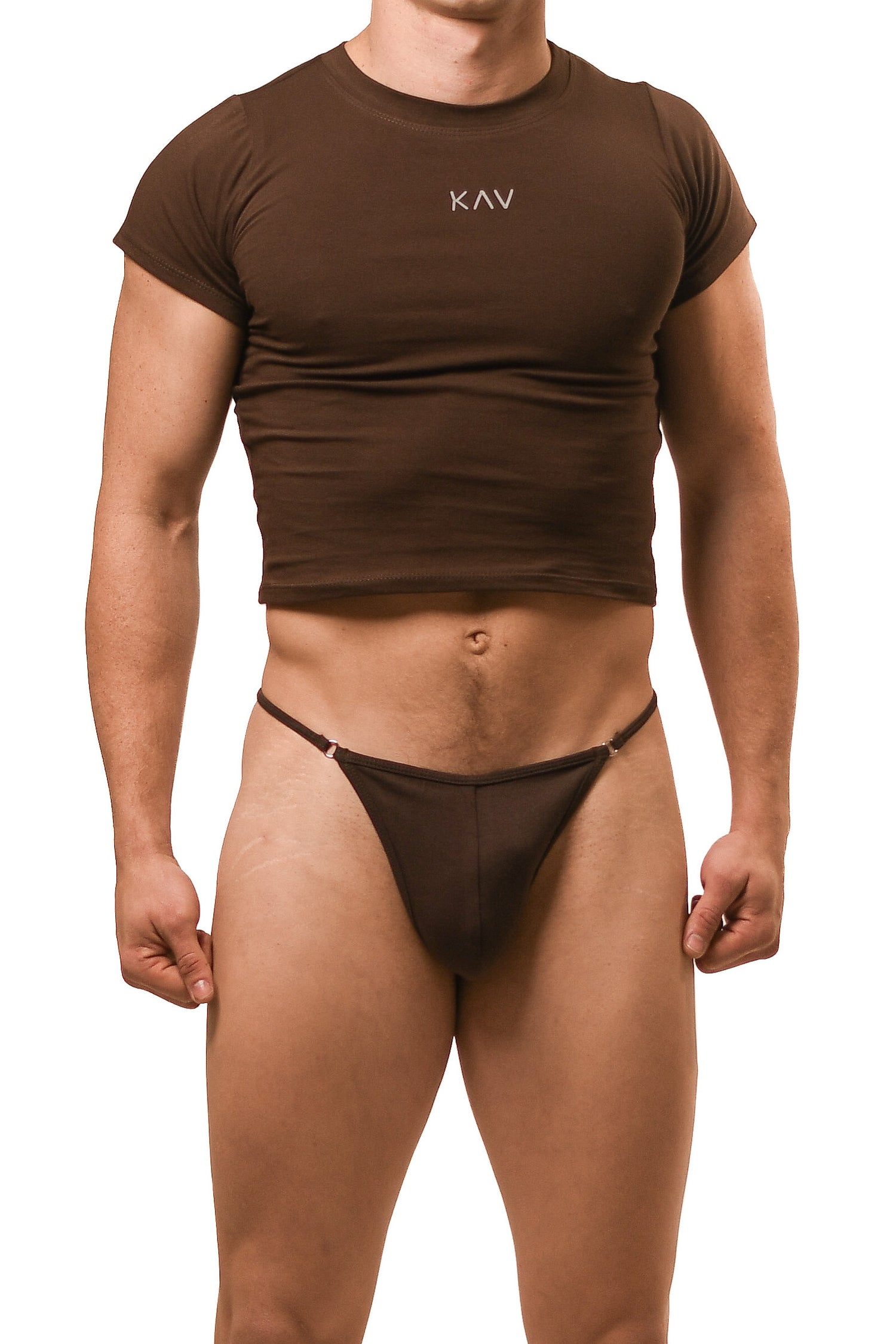 Hot Brown Alberto G-String Set