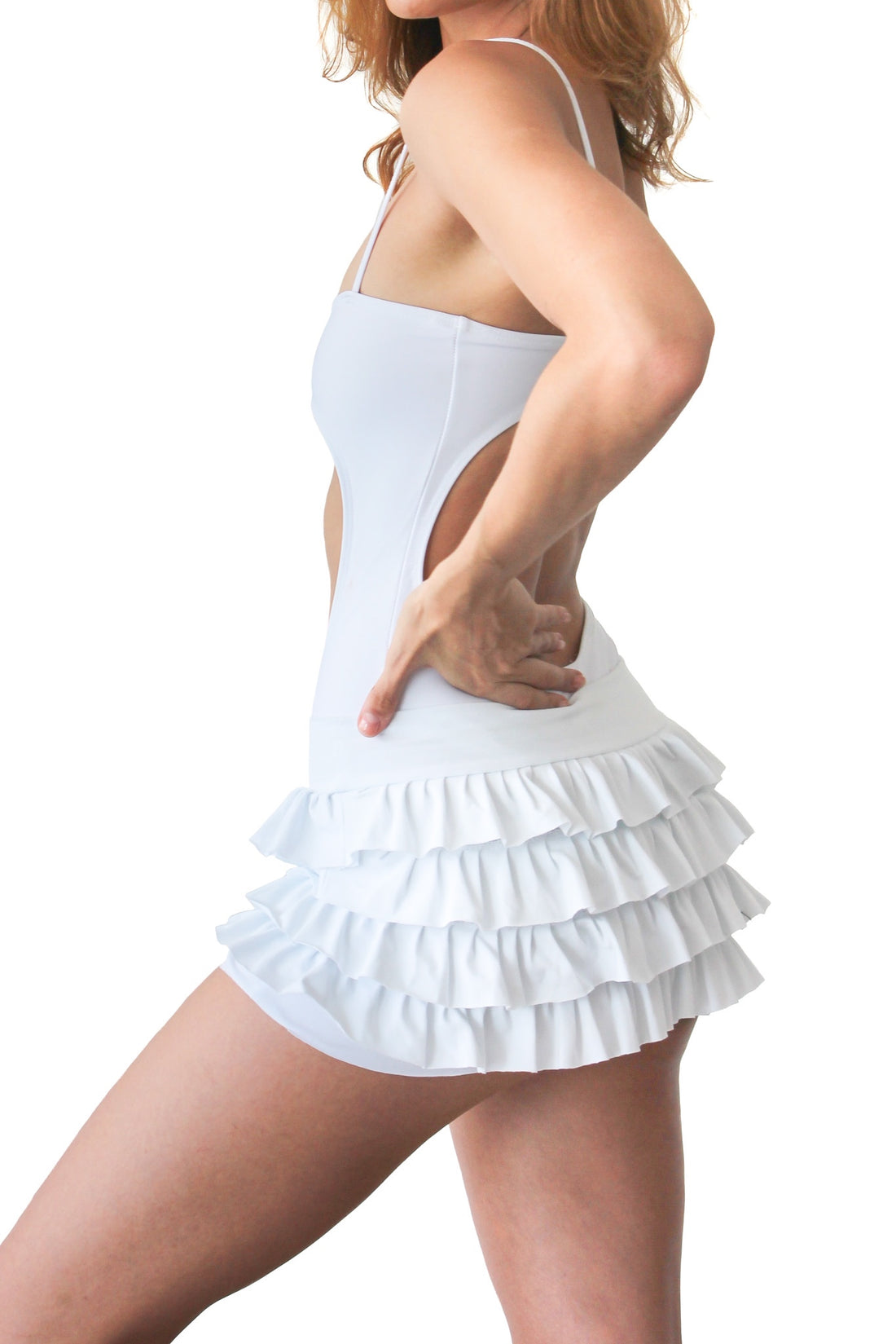 White Ruffle Super Mini Skirt