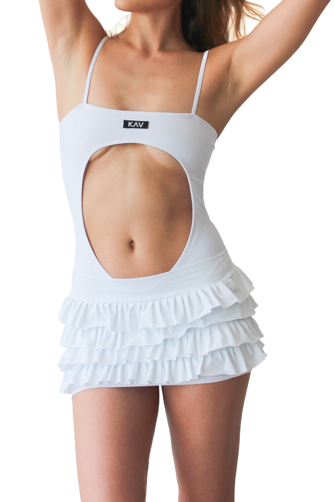 White Ruffle Super Mini Skirt
