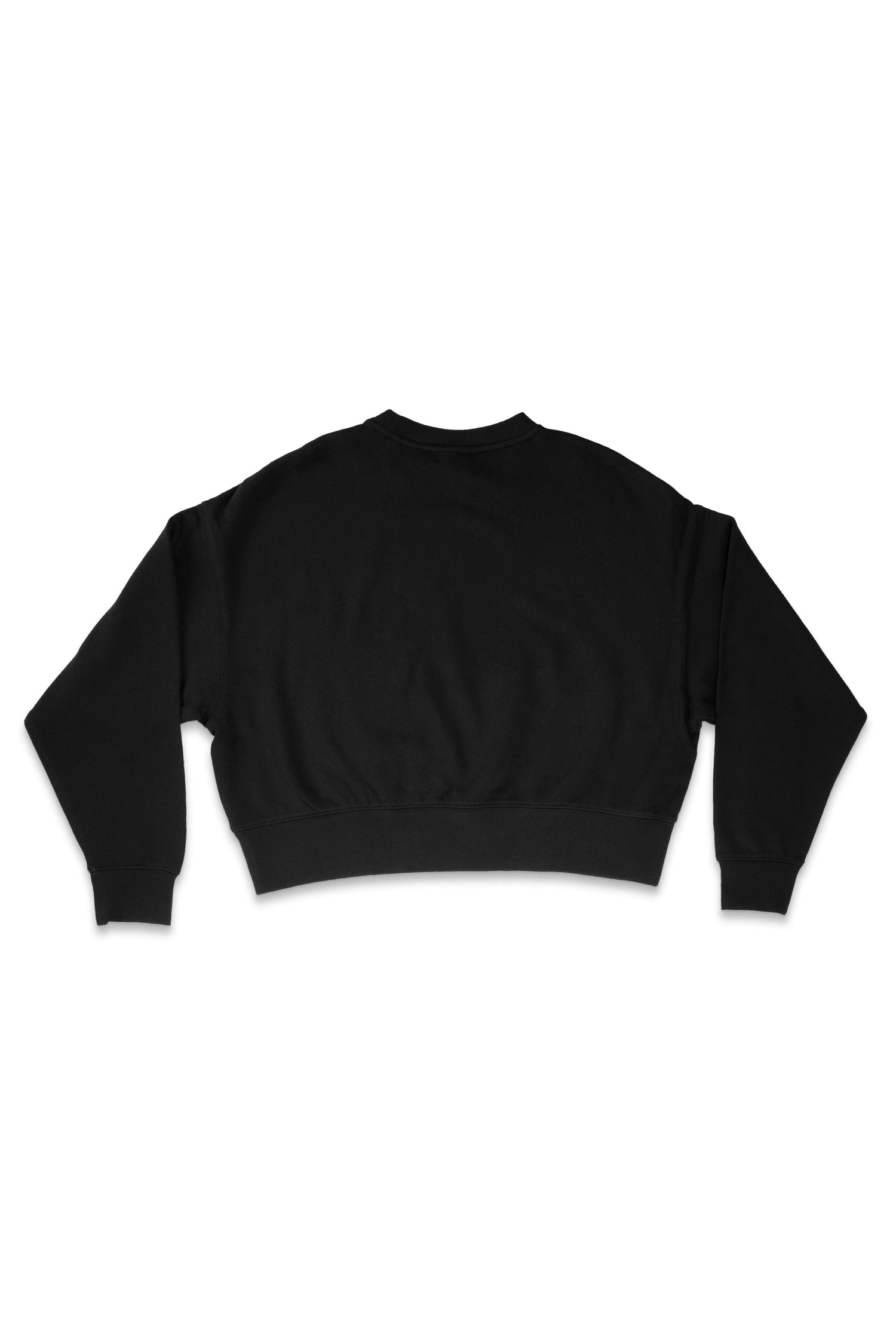 Black Crop Crew Sweater