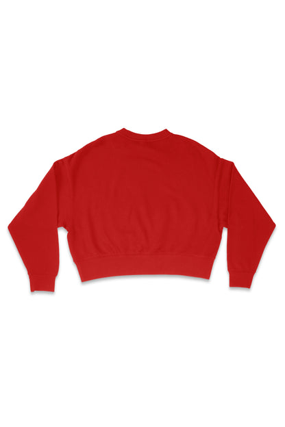 Red Crop Crew Sweater