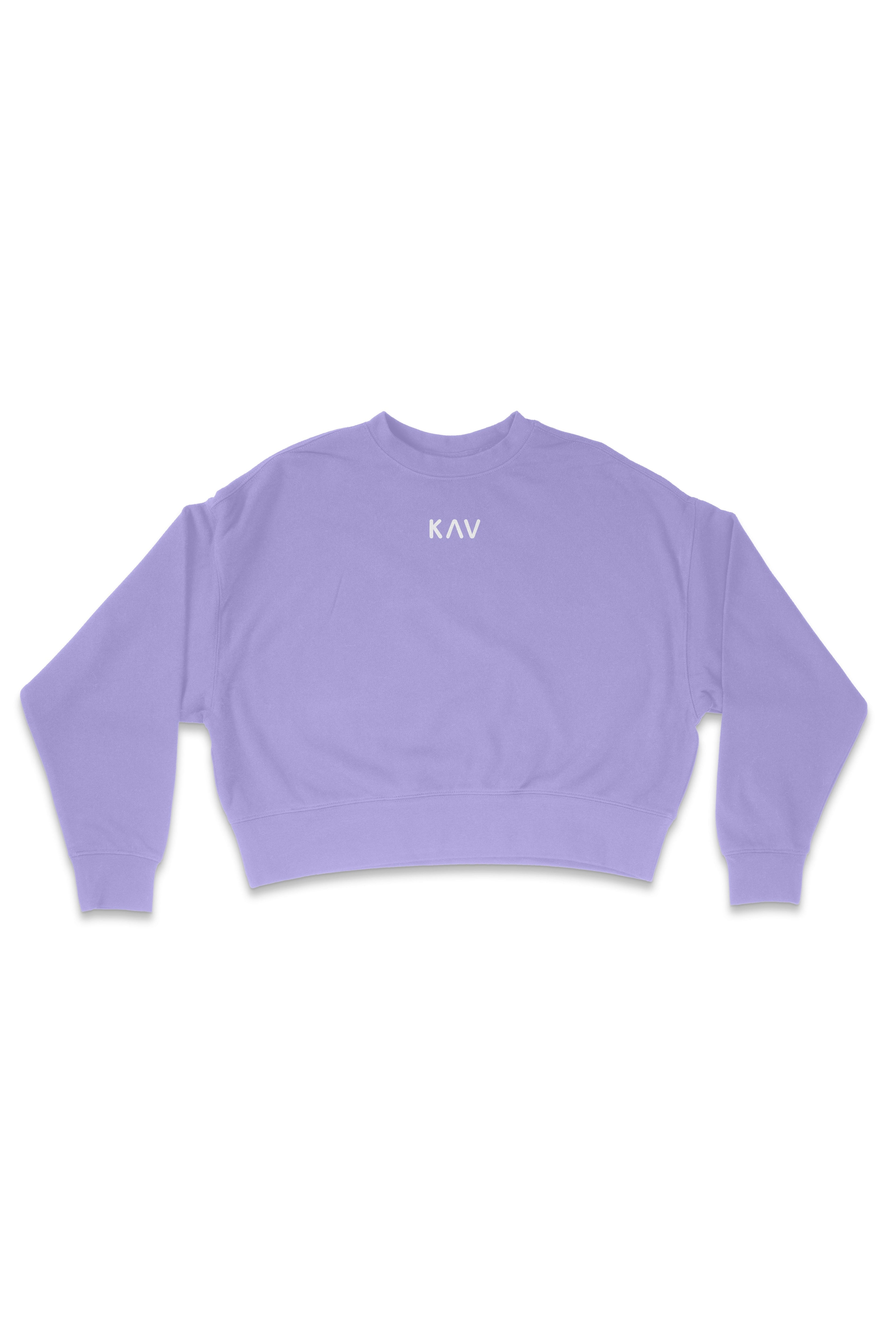 Lilac Crop Crew Sweater