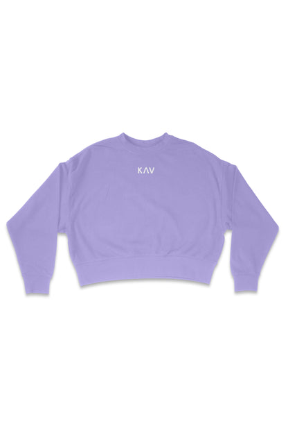 Lilac Crop Crew Sweater