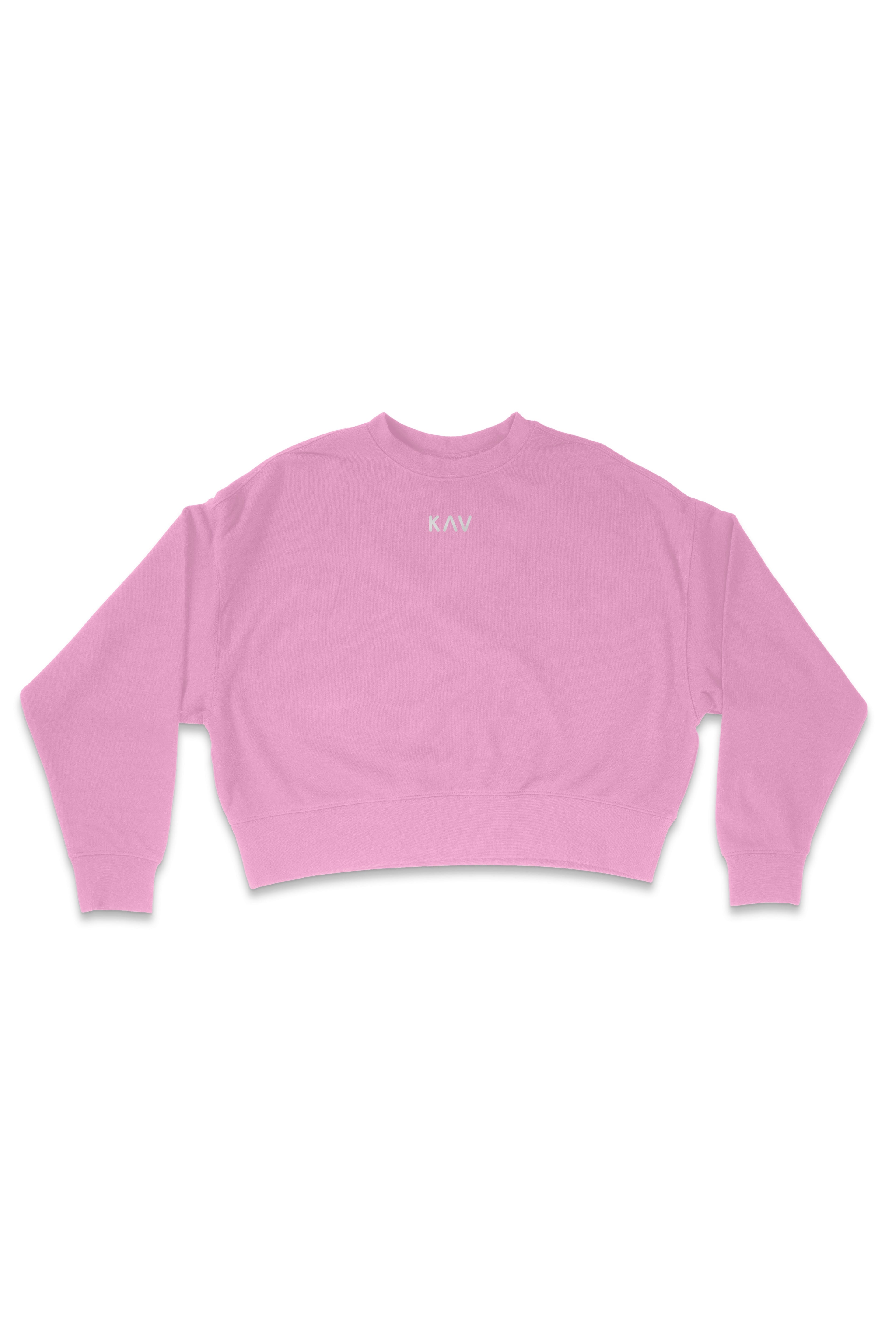 Pink Crop Crew Sweater