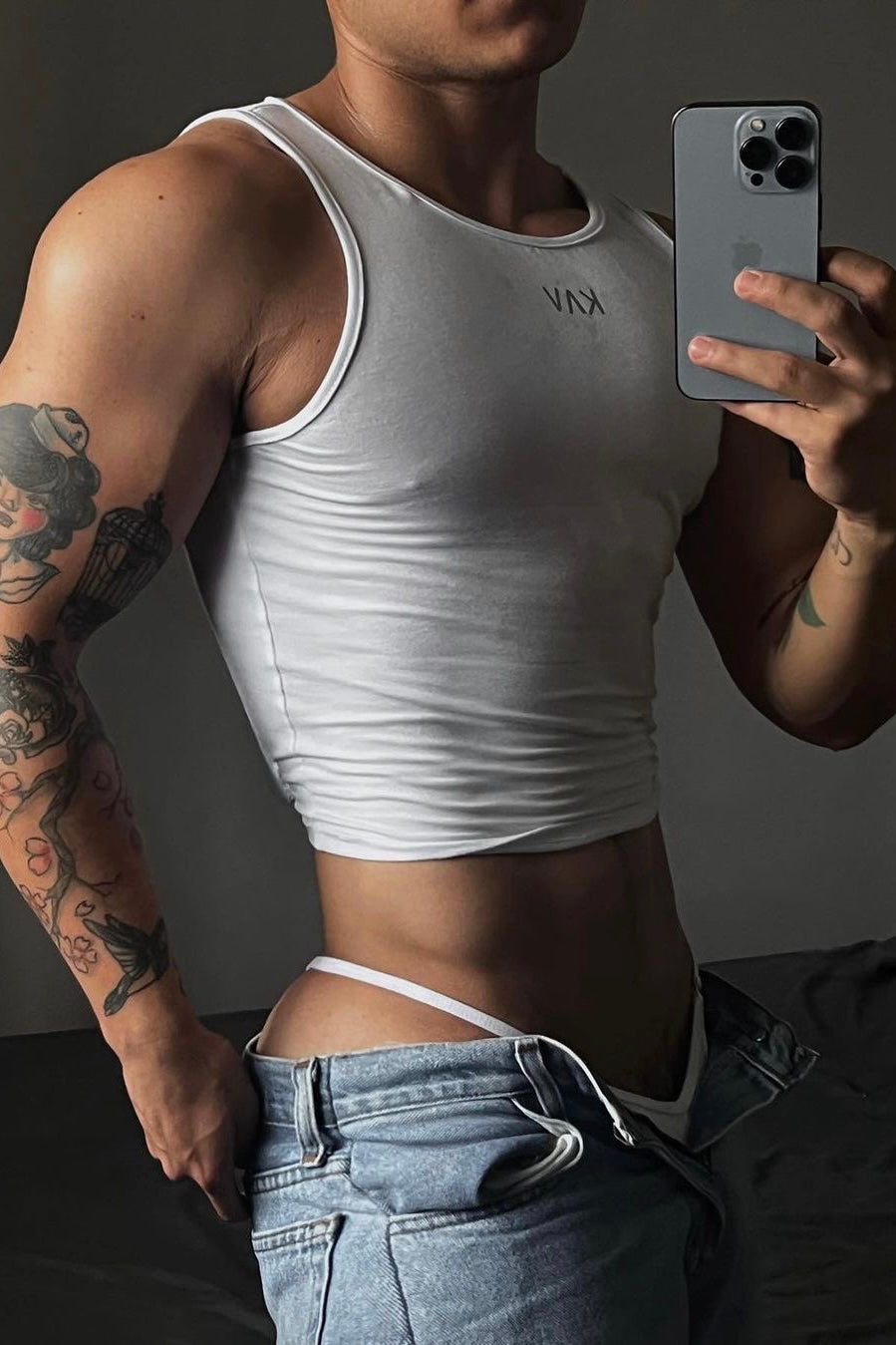 White Magnet Tank Top