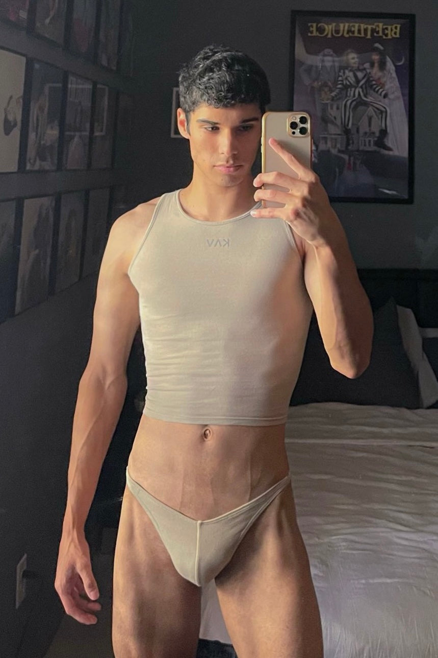 Beige Gabriel Thong Set