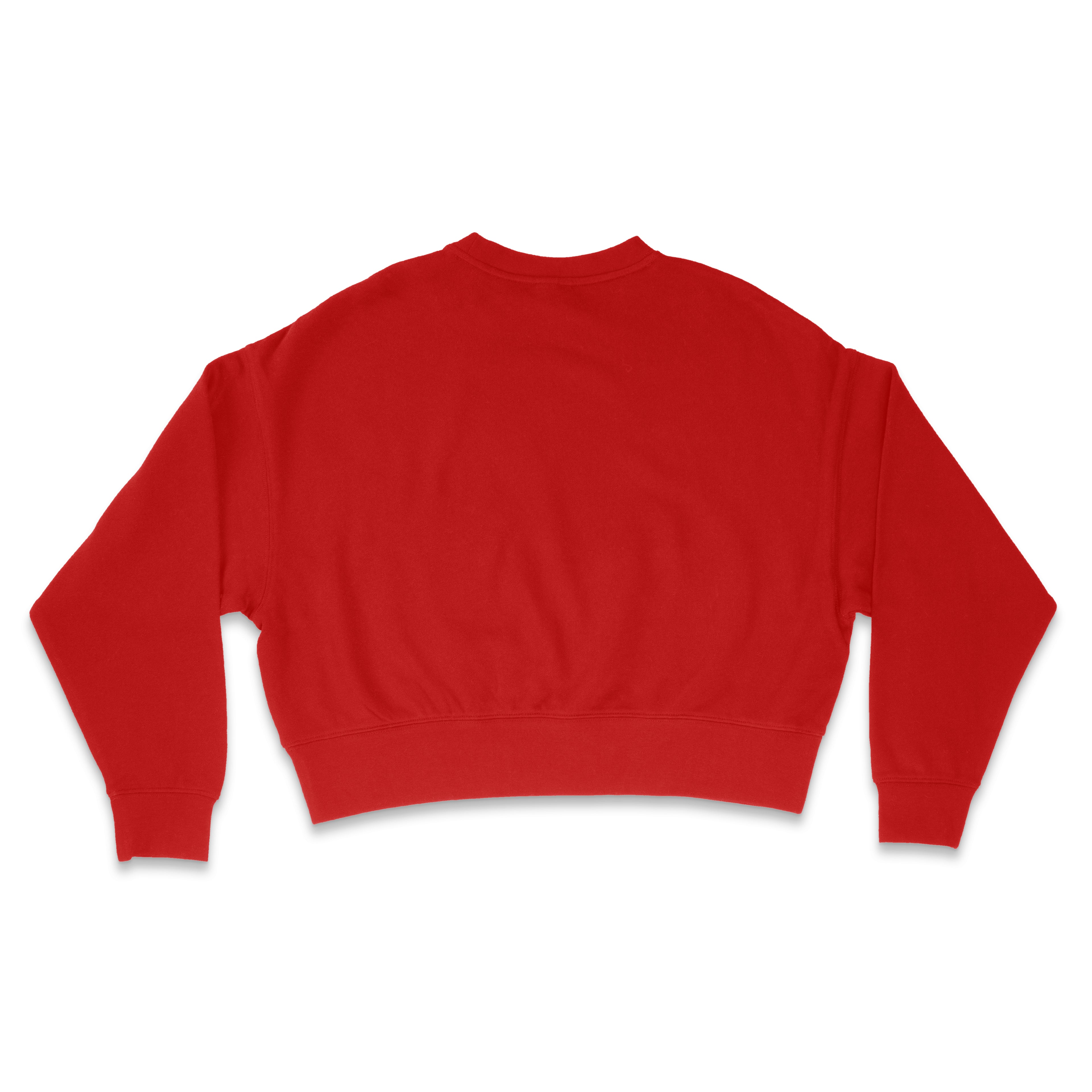 Red Crop Crew Sweater