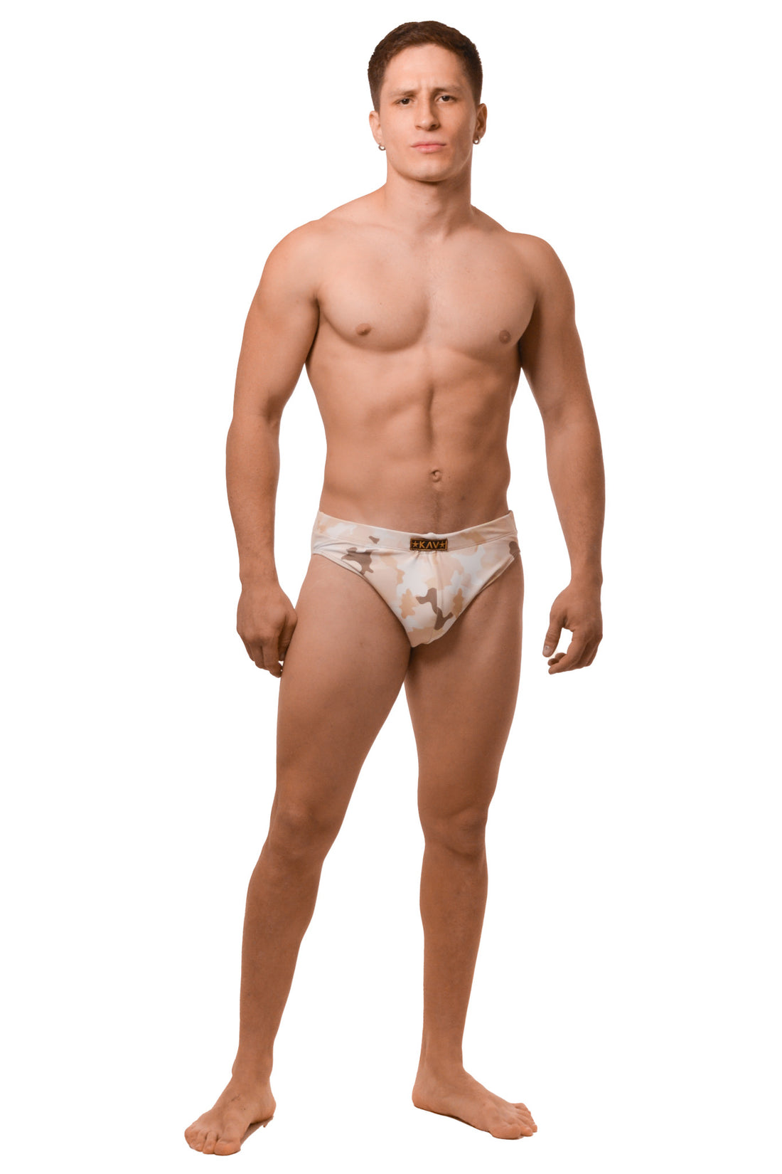 Beige Camo Devils Swim Brief