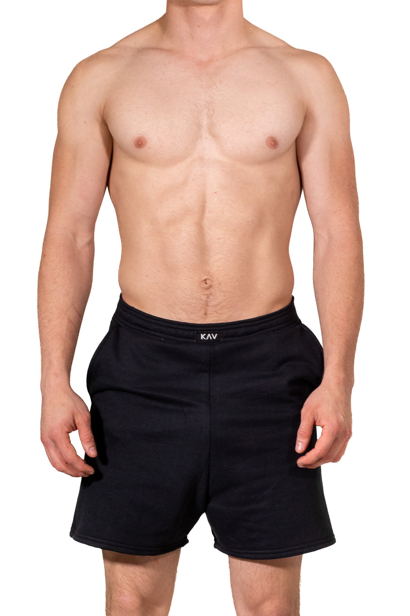Black Minimal Boxer Sweat-shorts