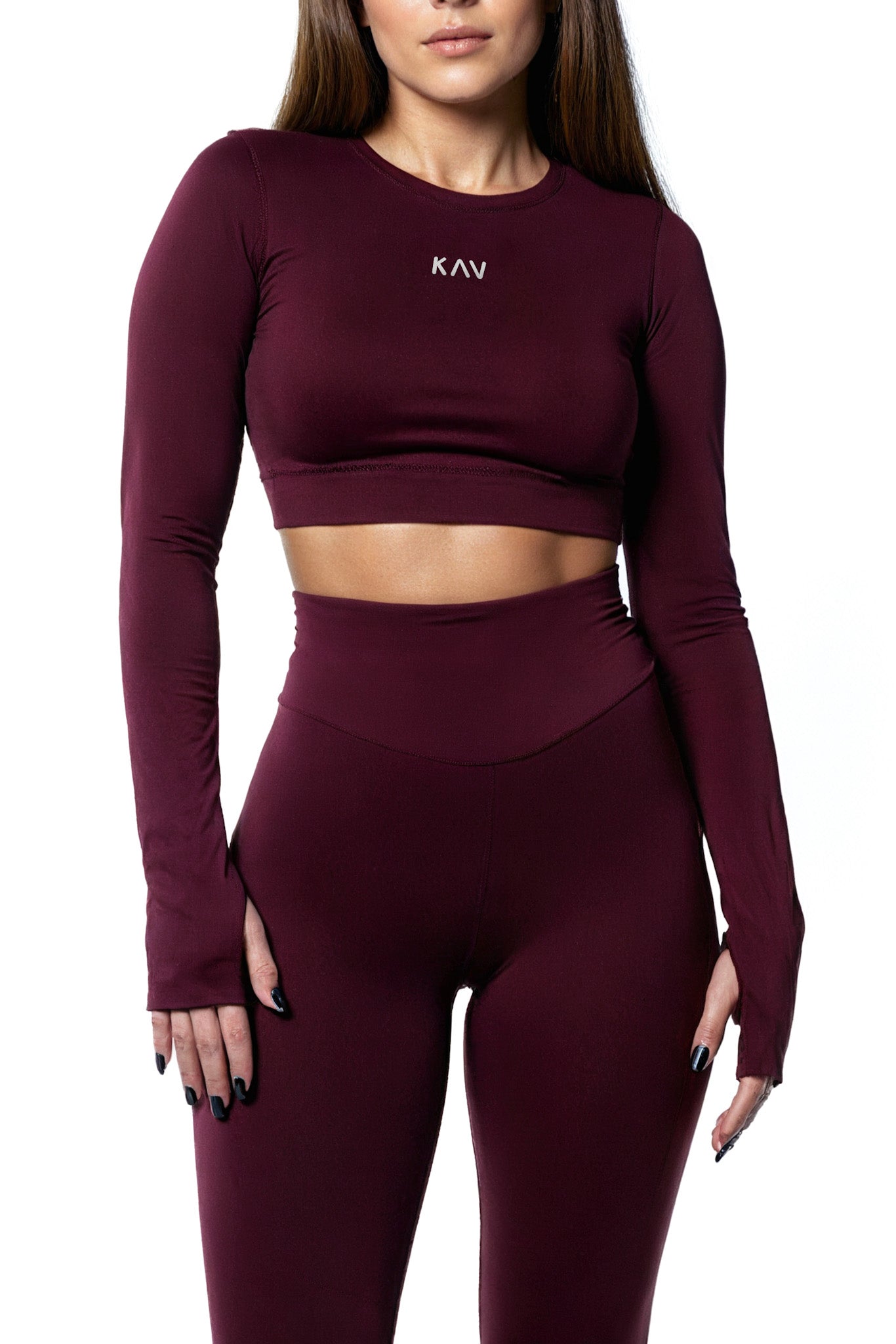 Dark Red Long Sleeve Stellar Active Top