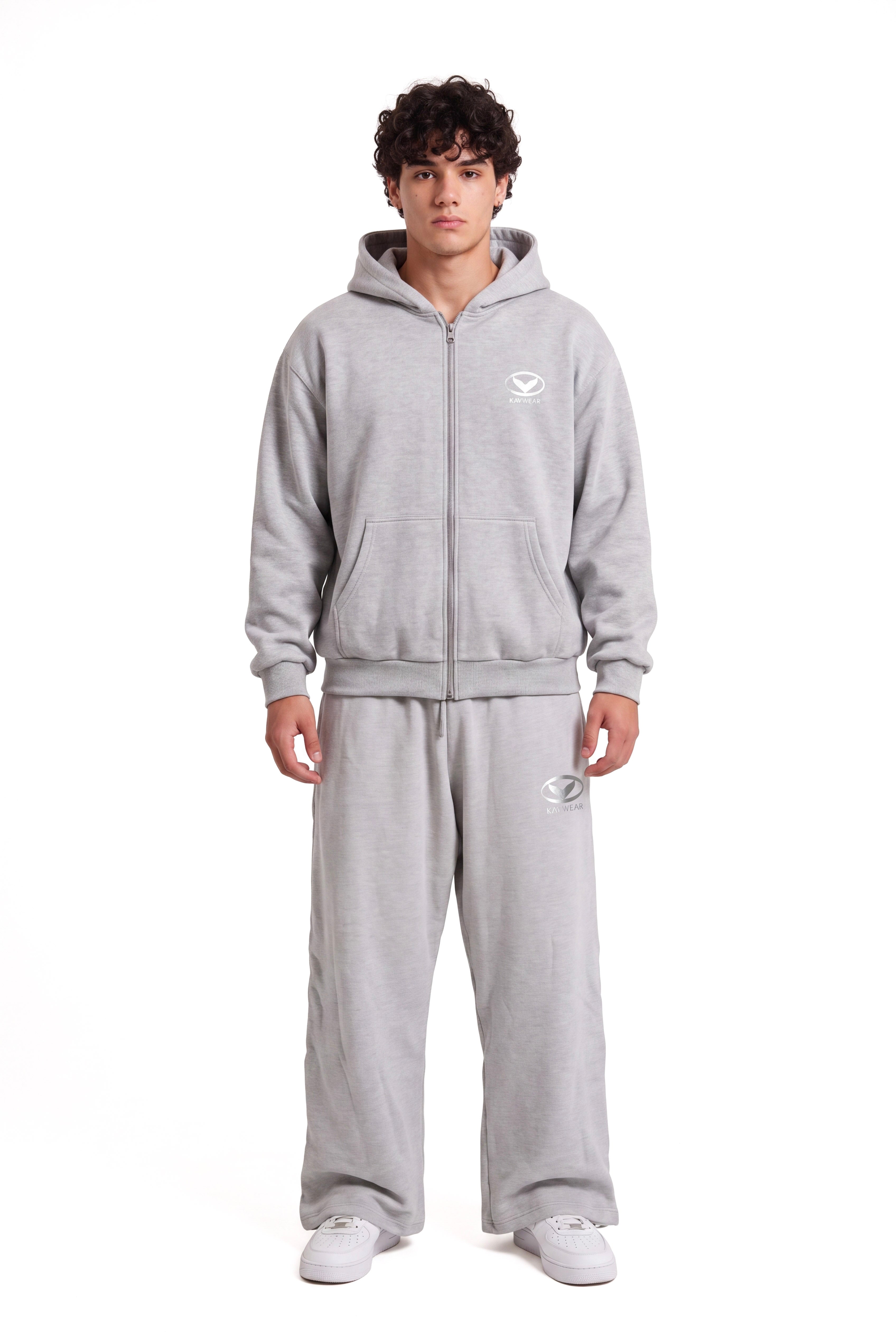 Gray Zip-Up Hoodie