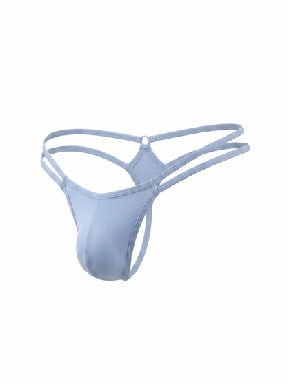 Baby Blue Men Double String G-String Thong