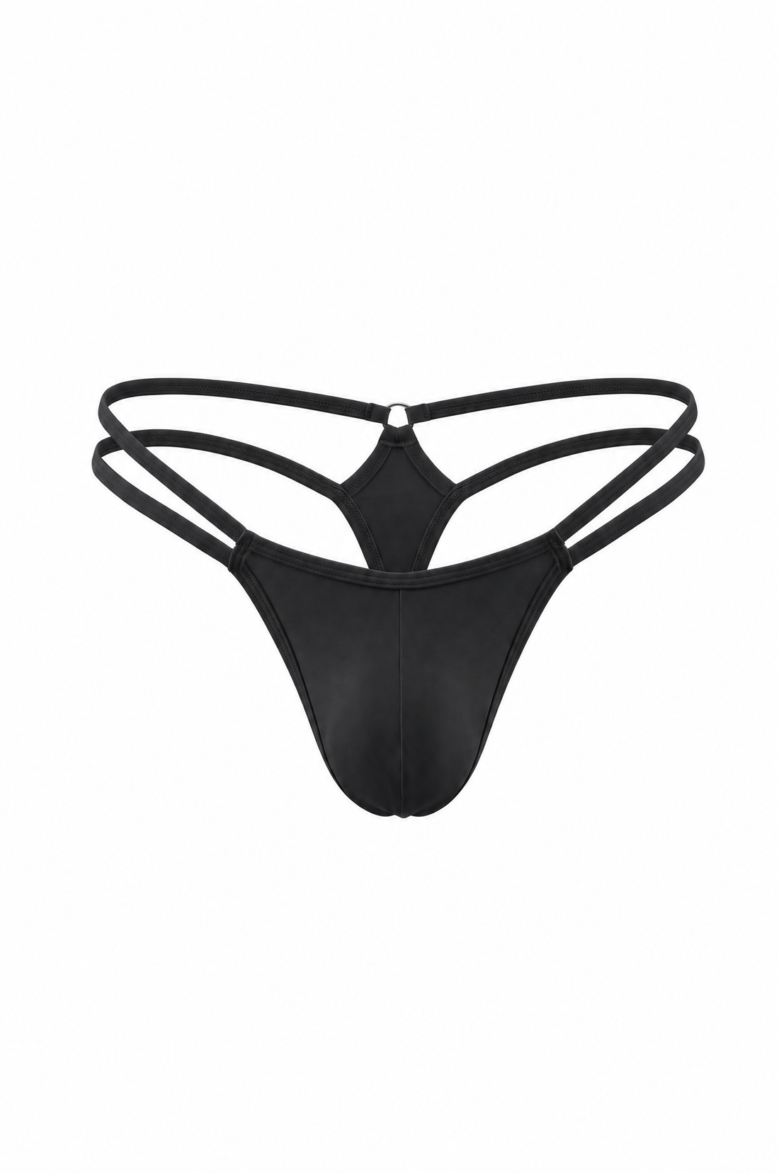 Black Men Double String G-String Thong