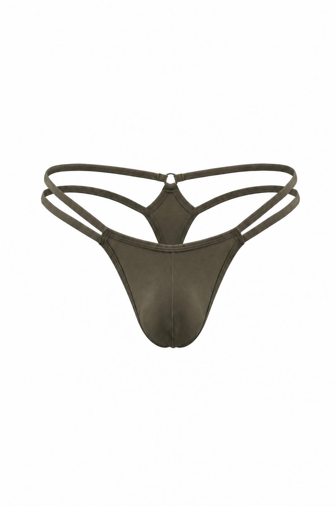 Dark Green Men Double String G-String Thong
