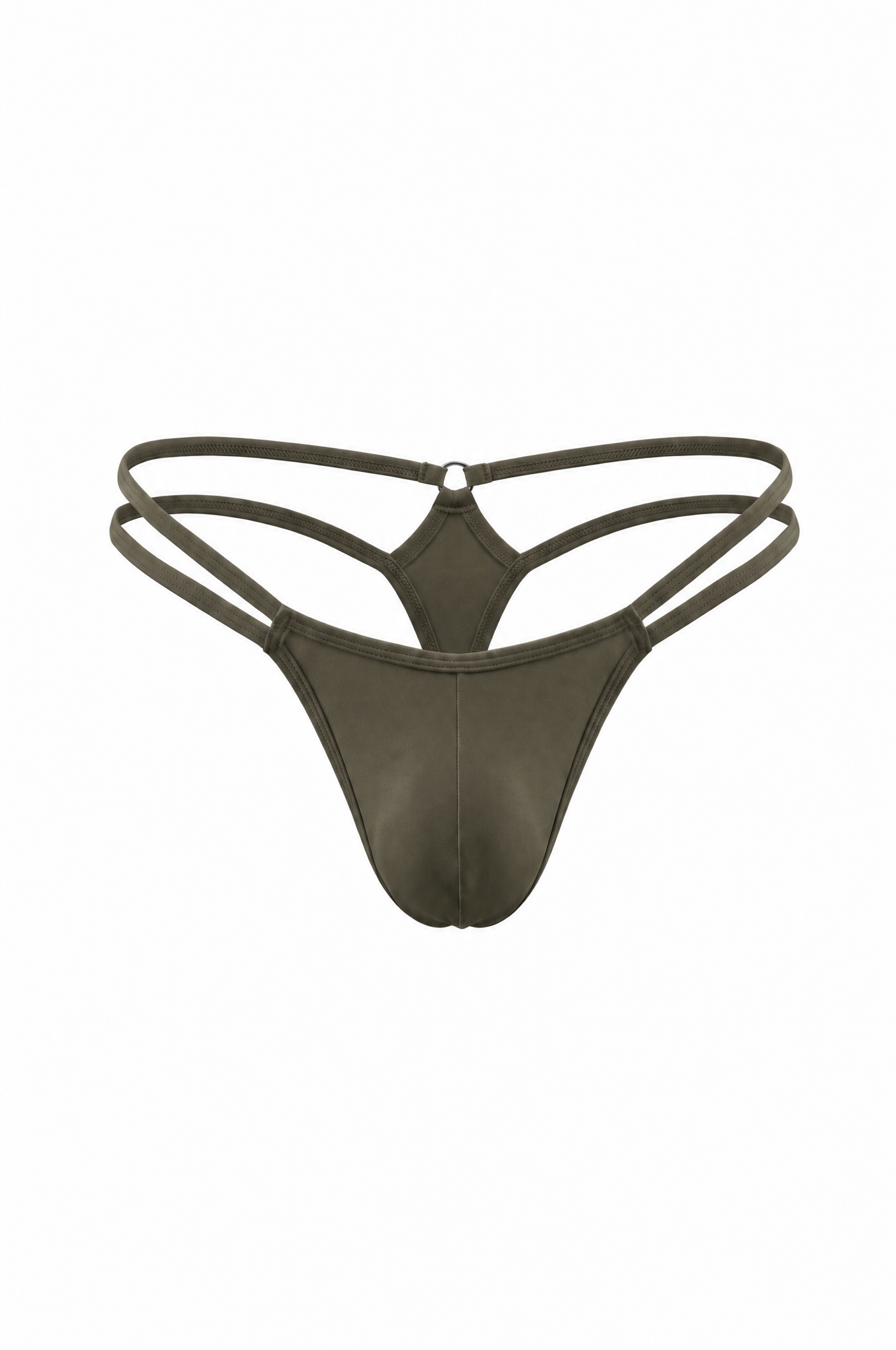 Dark Green Men Double String G-String Thong