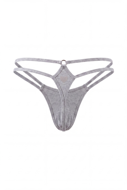 Gray Men Double String G-String Thong