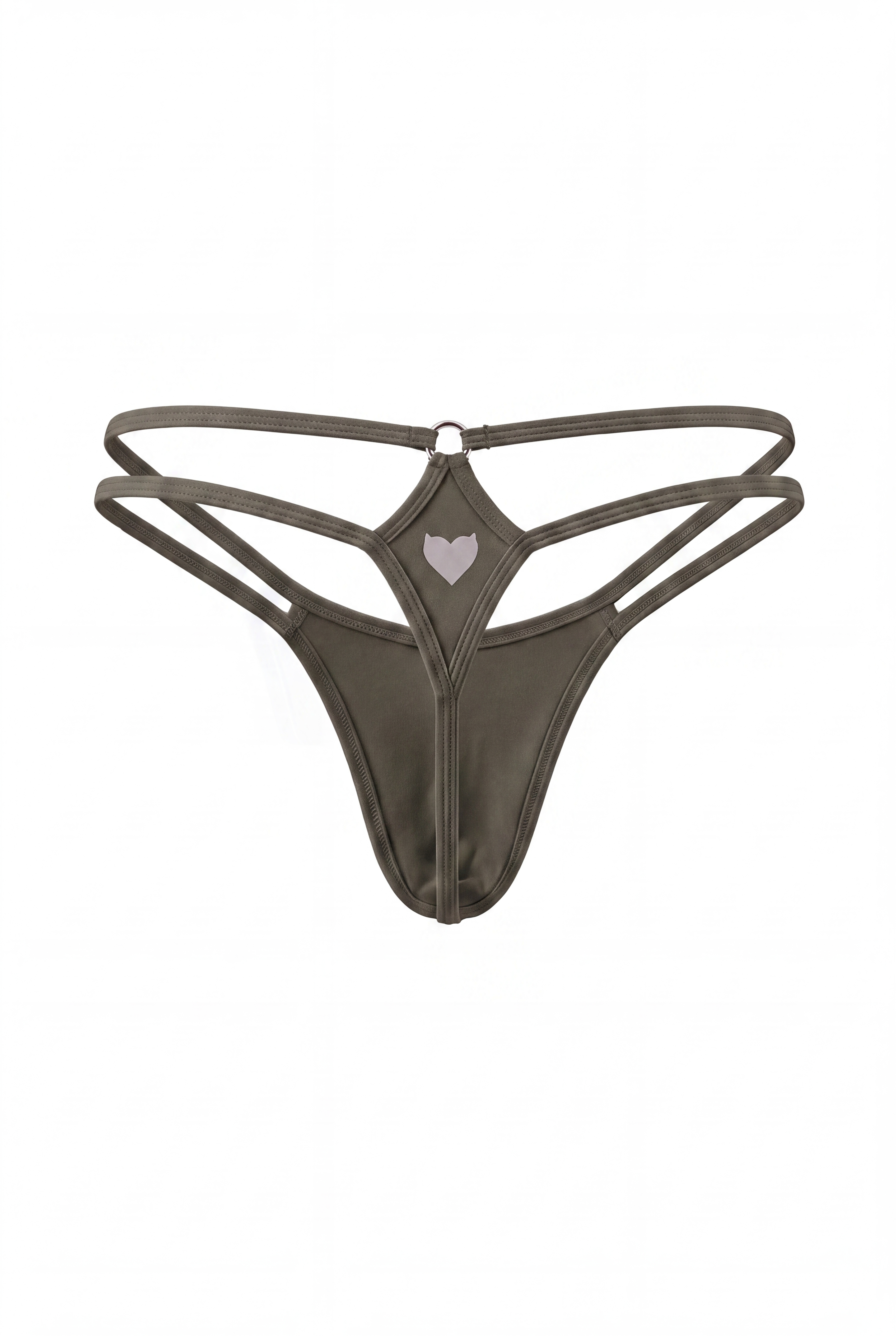 Dark Green Men Double String G-String Thong