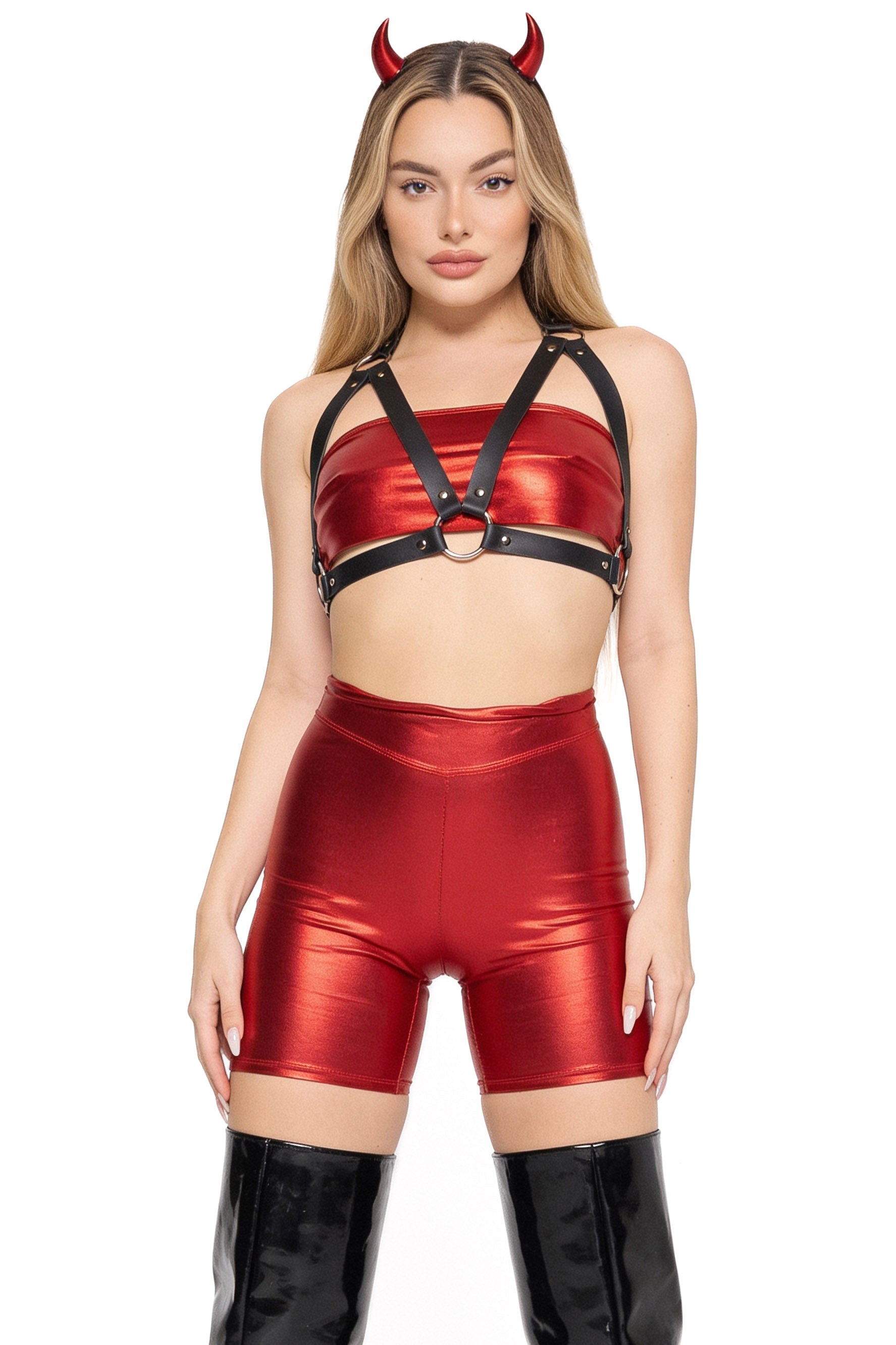 Devil Tube High-Rise Biker Costume