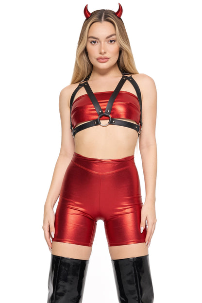 Devil Tube High-Rise Biker Costume