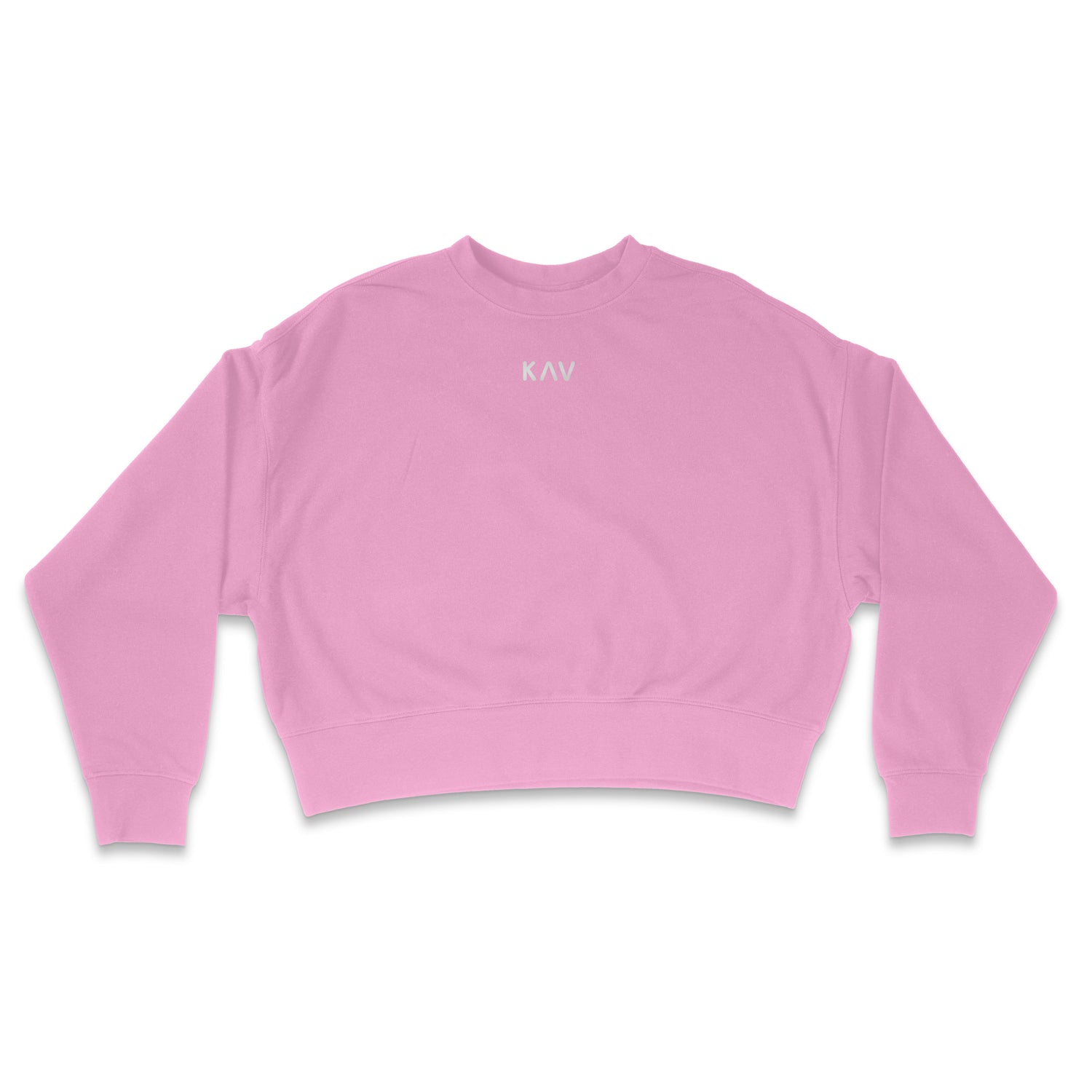 Pink Crop Crew Sweater