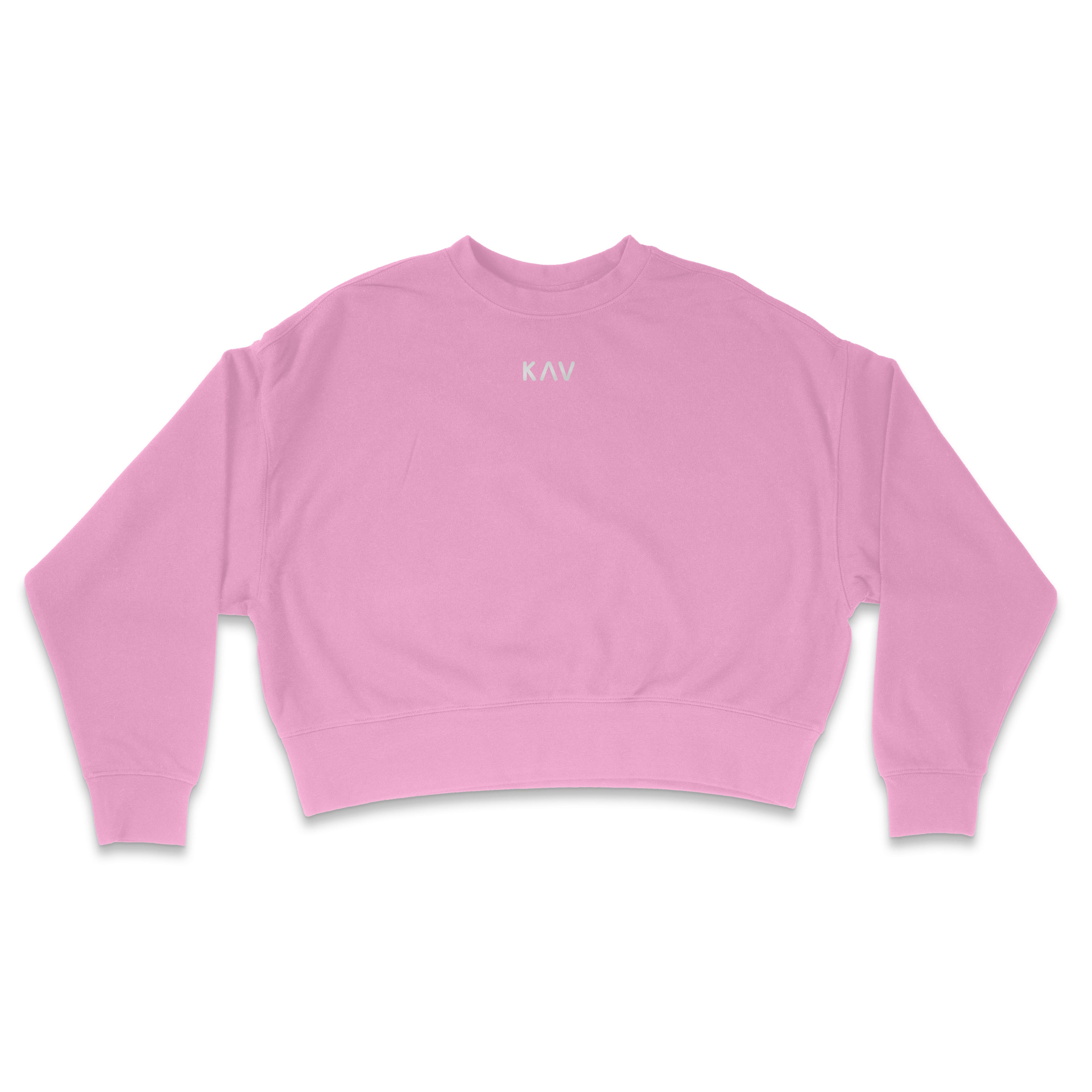 Pink Crop Crew Sweater