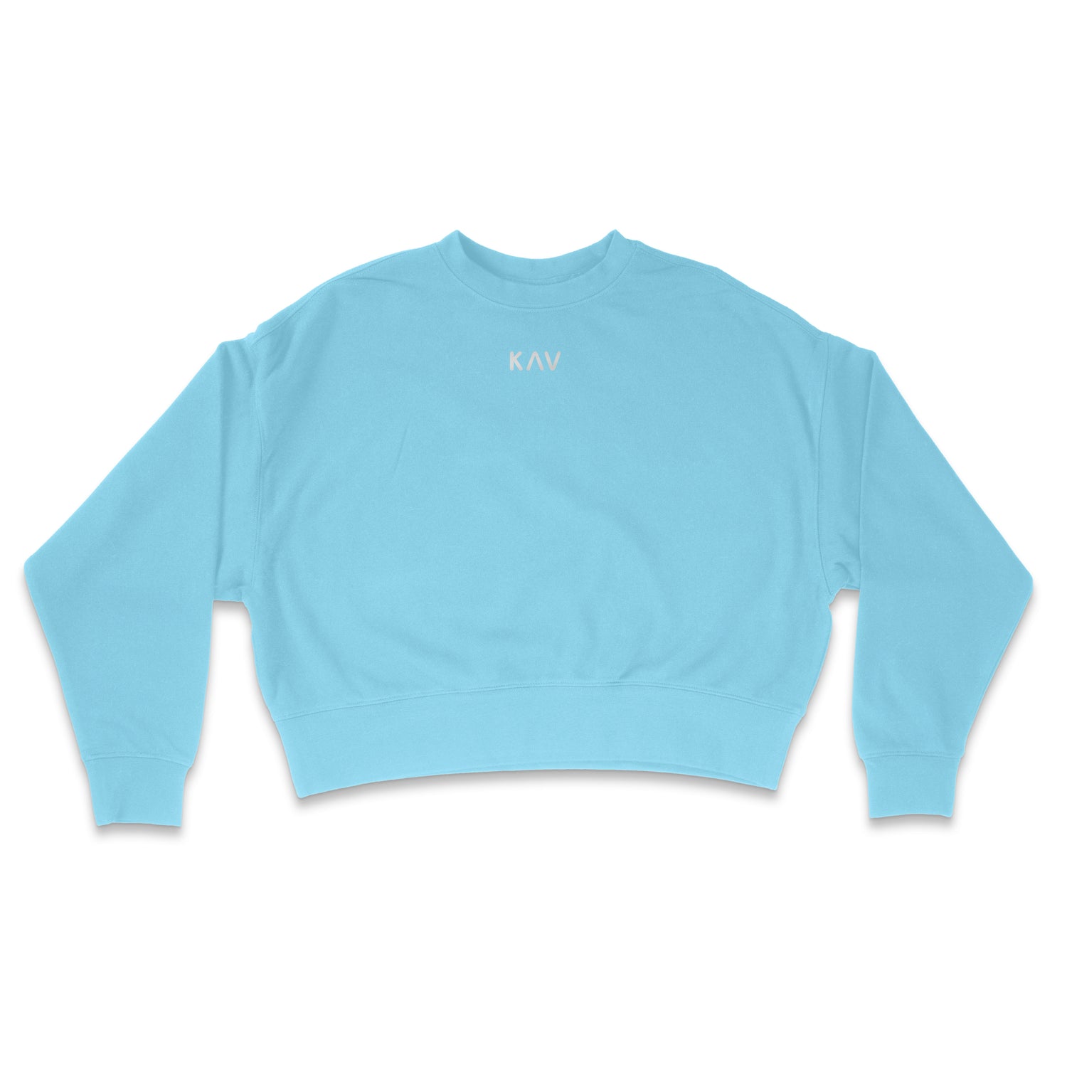 Baby Blue Crop Crew Sweater