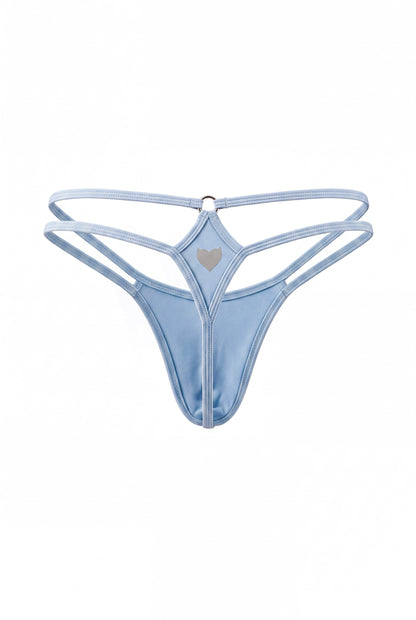 Baby Blue Men Double String G-String Thong