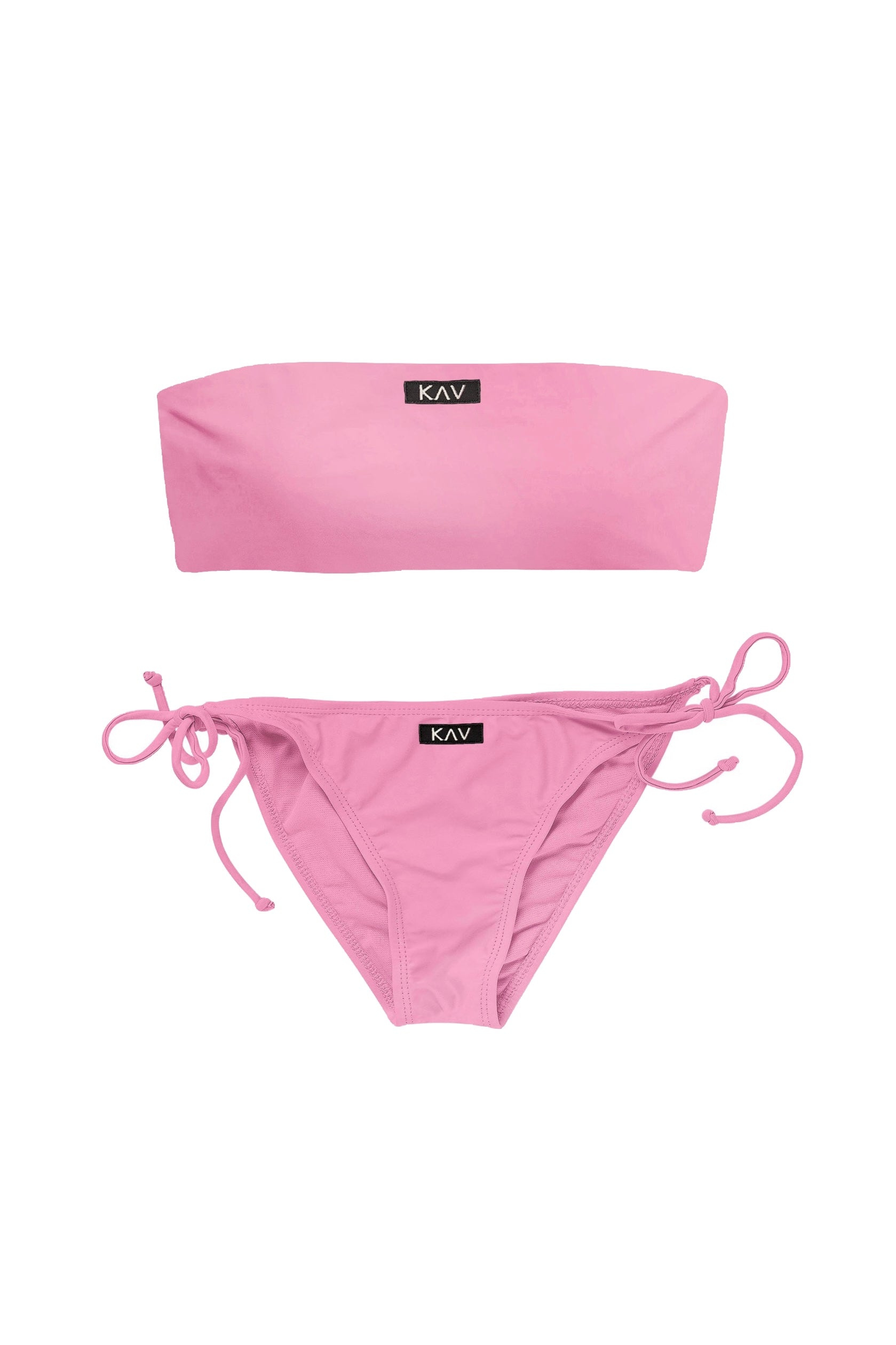 Pink Tube Tie-Side Minimal Two Piece Bikini