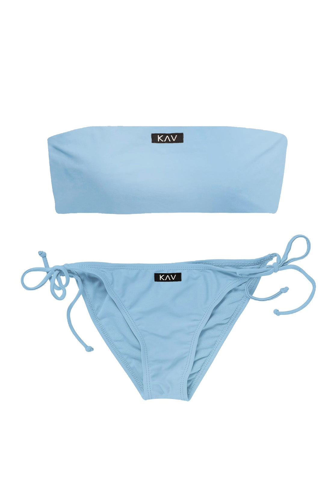 Bikini de dos piezas minimalista azul bebé con lazo lateral