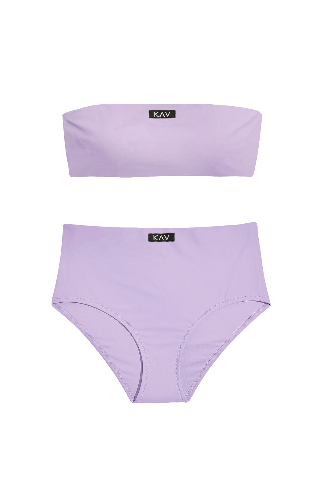 Bikini de cintura alta de tubo lila 