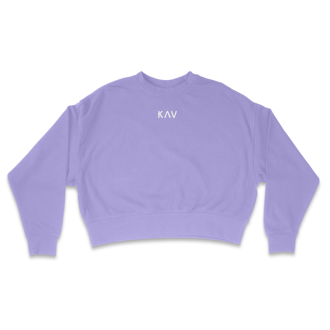 Suéter de cuello redondo corto lila