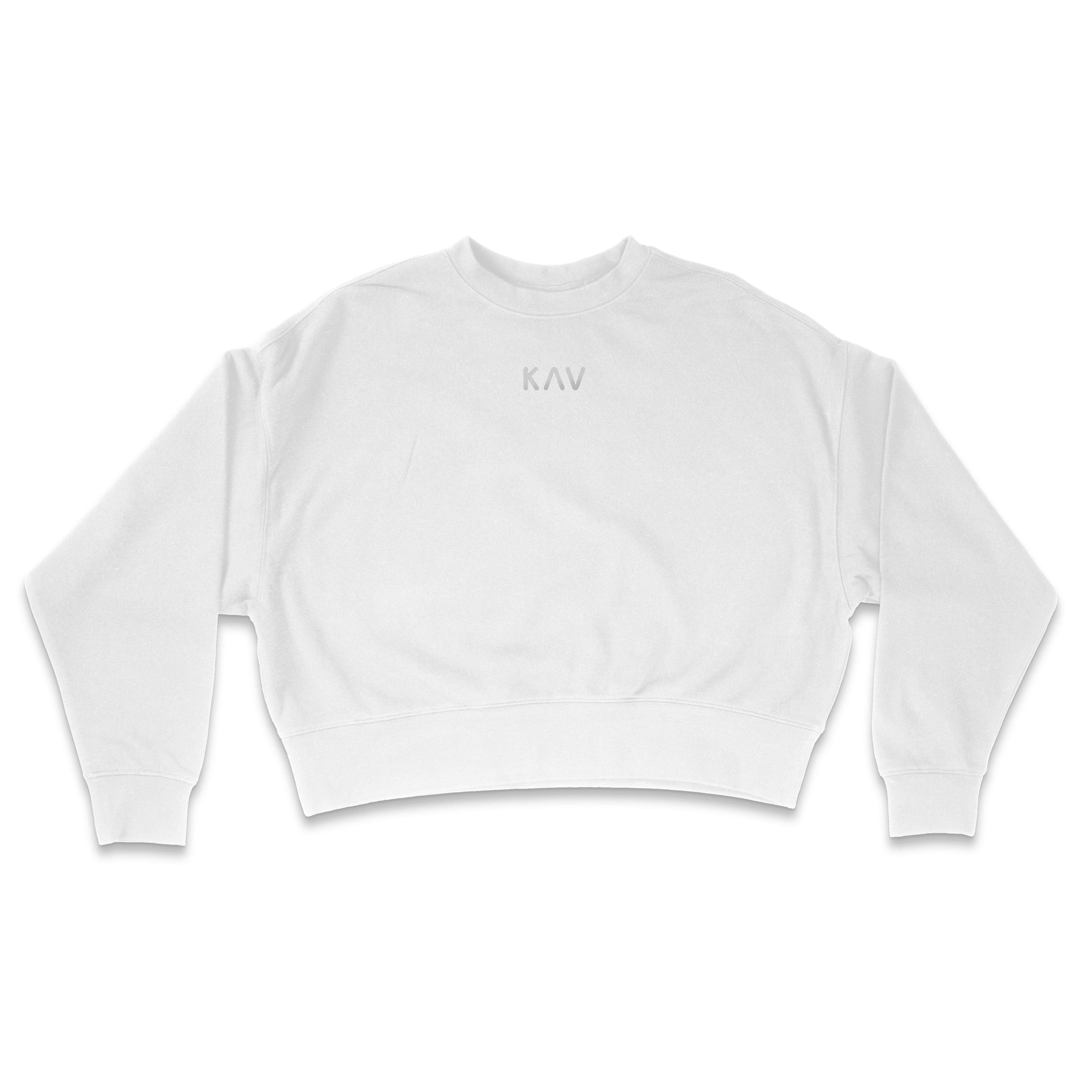 White Crop Crew Sweater