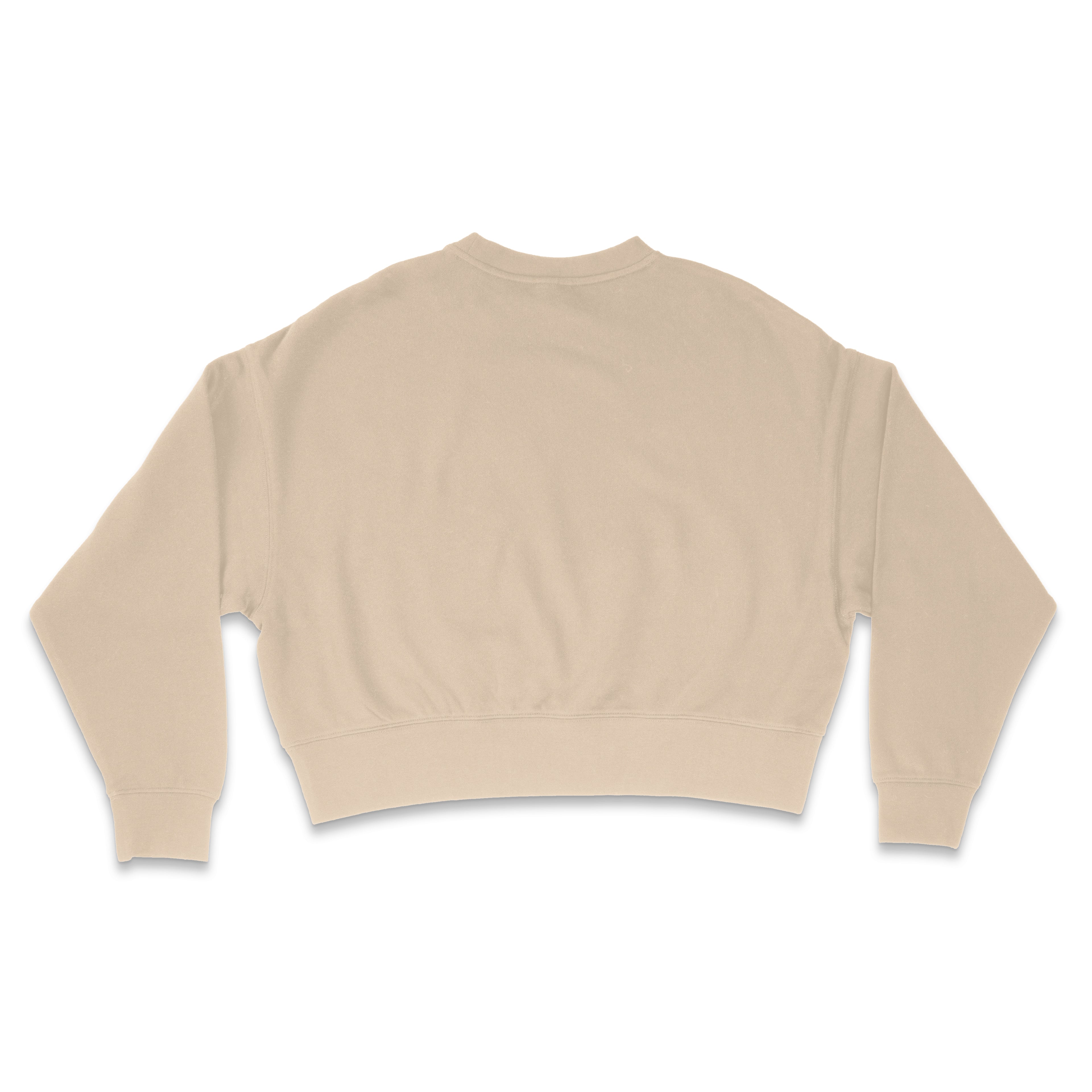 Beige Crop Crew Sweater