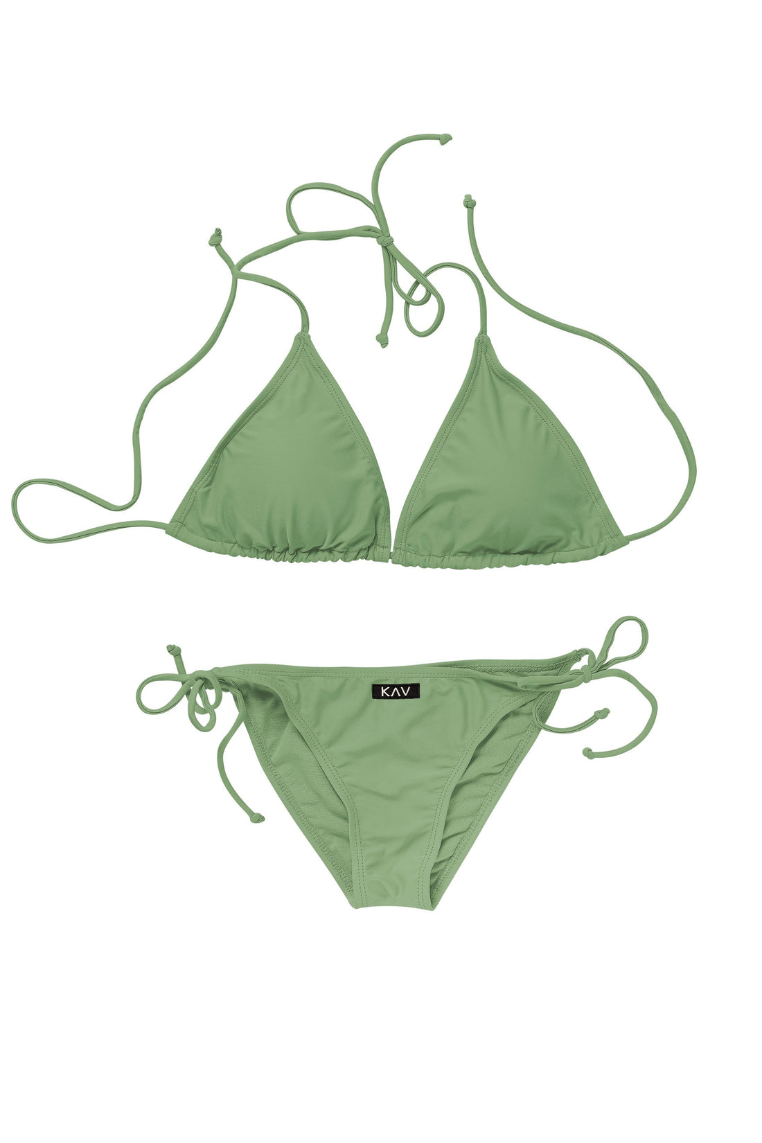 Olive Green Minimal Two Piece Triangle Bikini
